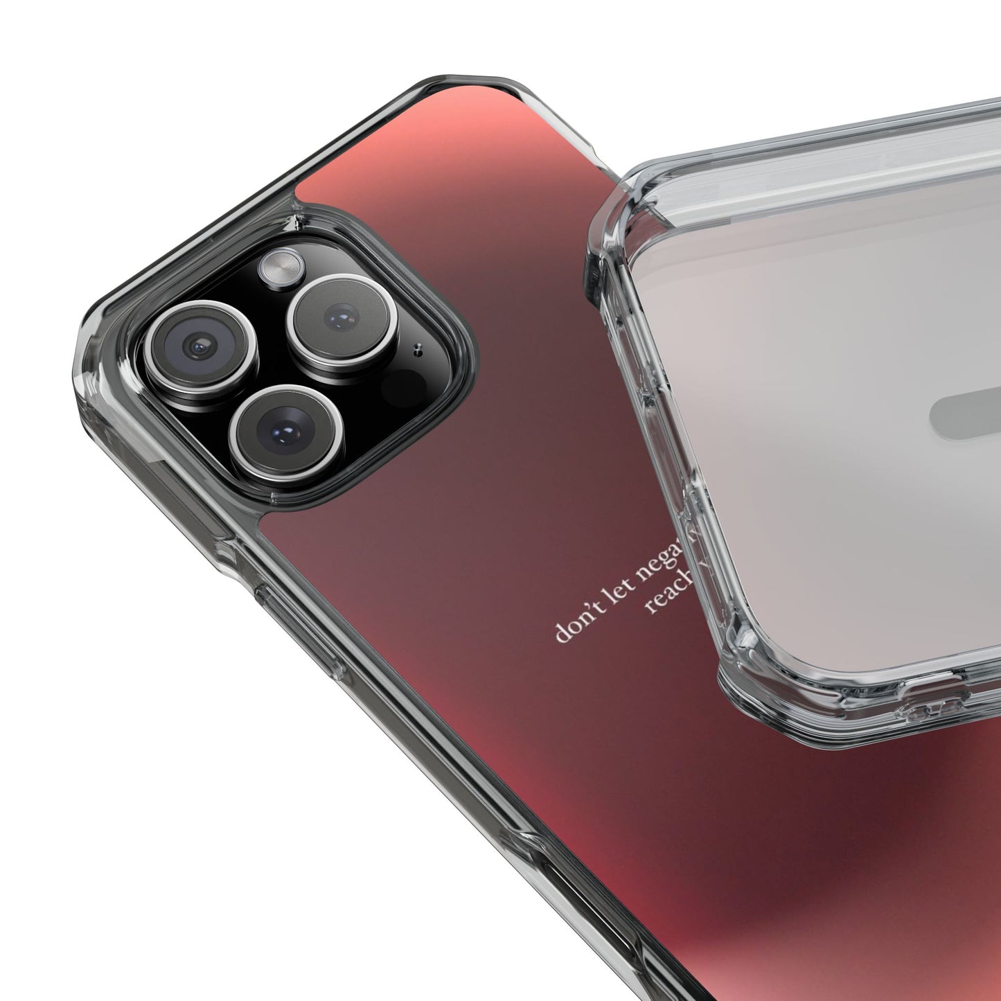 Clear Magnetic Phone Case — "don't let negative energy reach you" Gradient Protective Cover