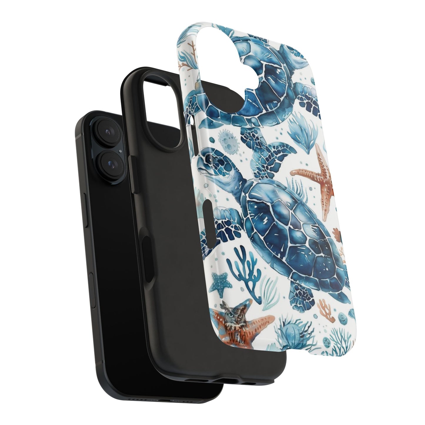 Sea Turtle Tough Phone Case — Blue Ocean Marine Life Protective Cover