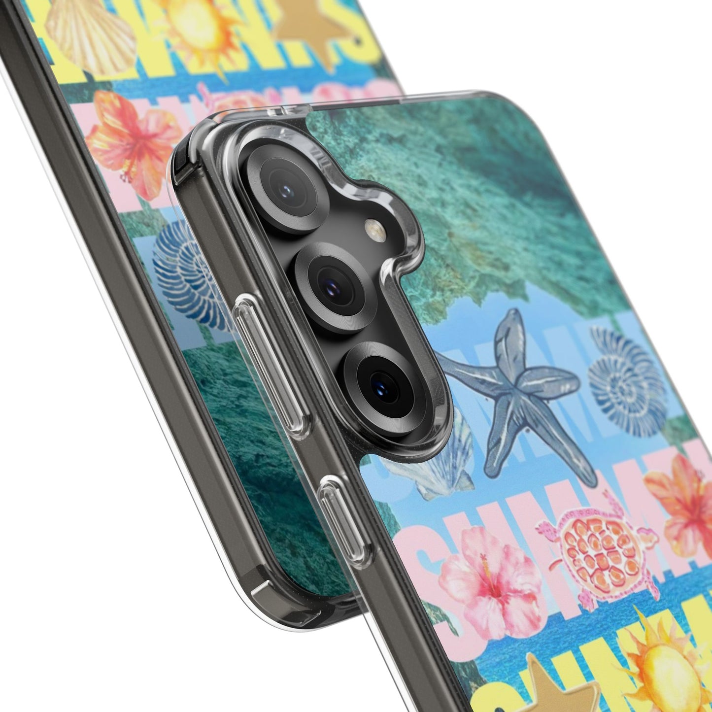 Clear Summer Beach Phone Case — Impact‑Resistant Tropical Design