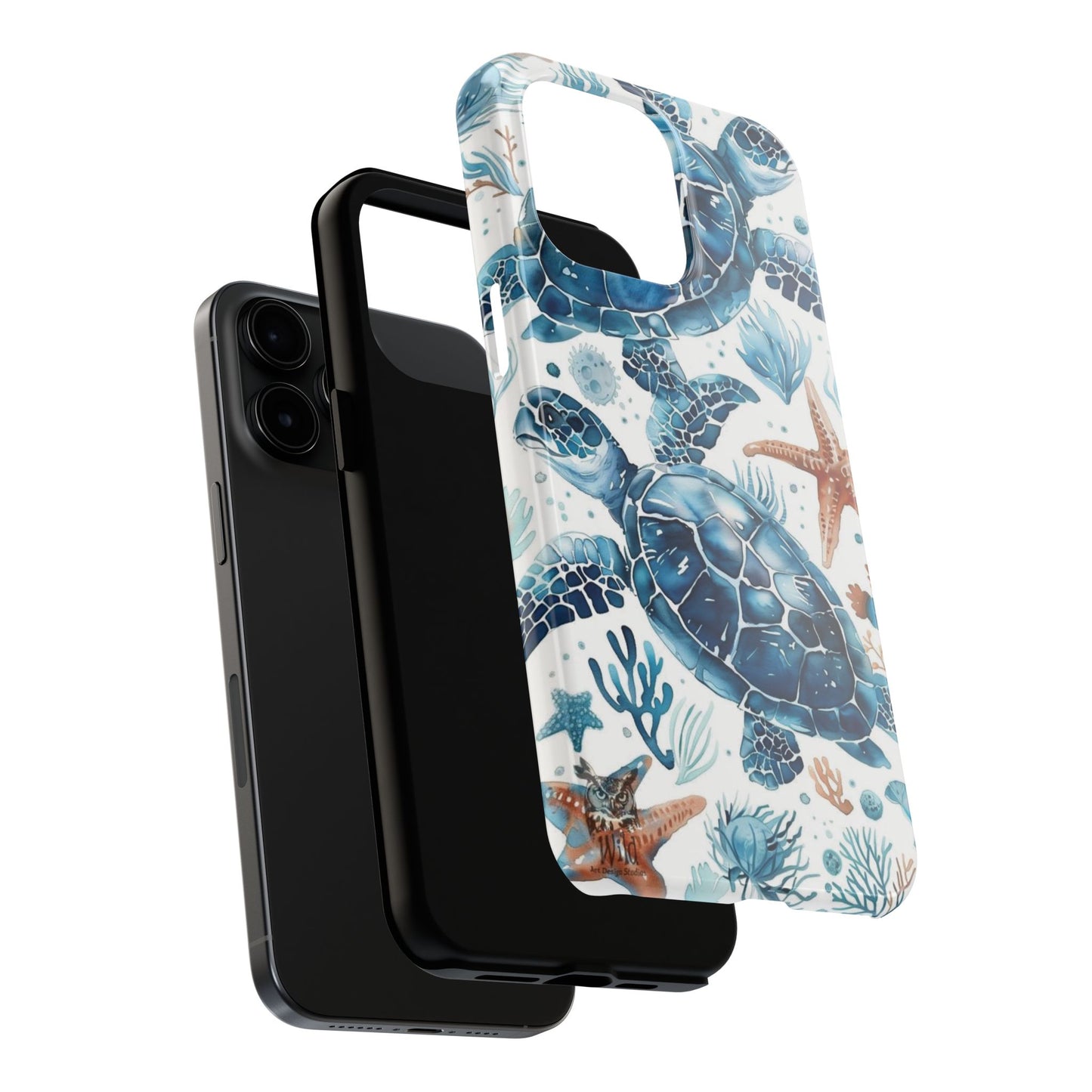 Sea Turtle Tough Phone Case — Blue Ocean Marine Life Protective Cover