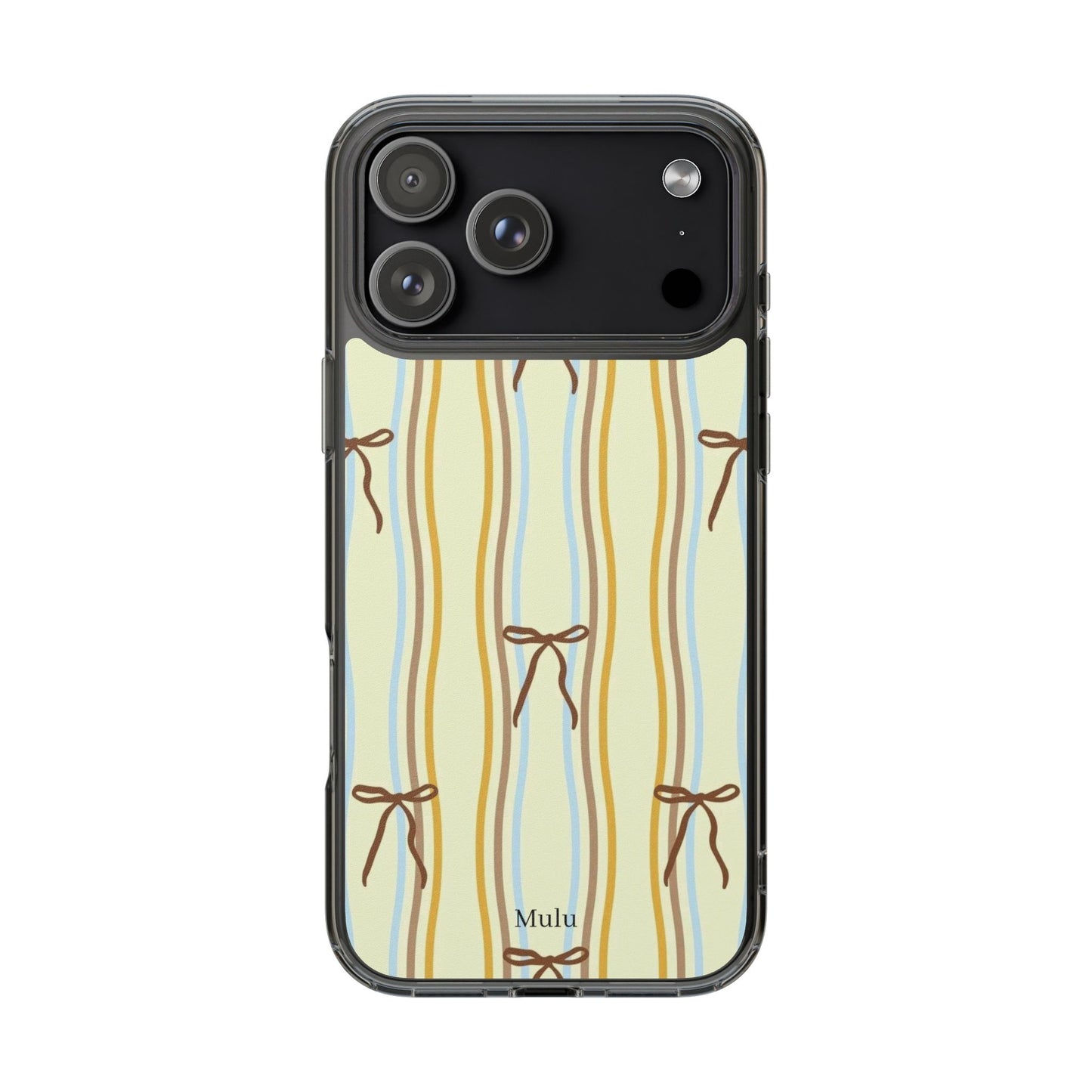 Ballet Ribbon Stripe Clear Impact Phone Case — Pastel Yellow Protective Cover
