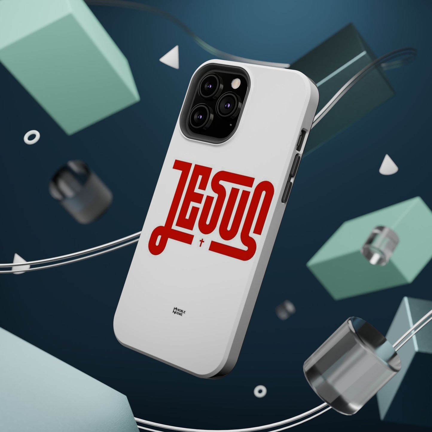 Jesus Magnetic Impact‑Resistant Phone Case — Bold Red Script Christian iPhone Cover