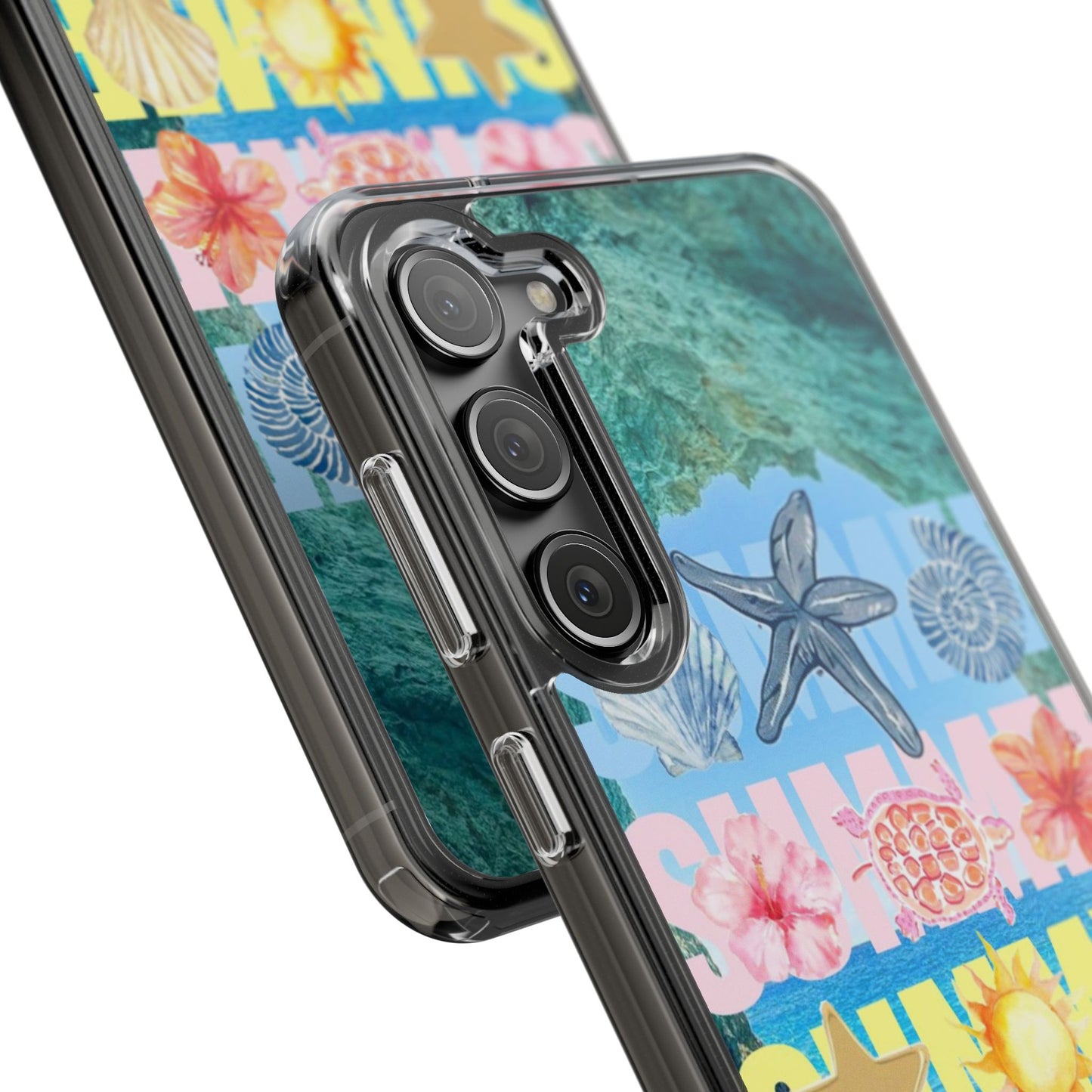 Clear Summer Beach Phone Case — Impact‑Resistant Tropical Design