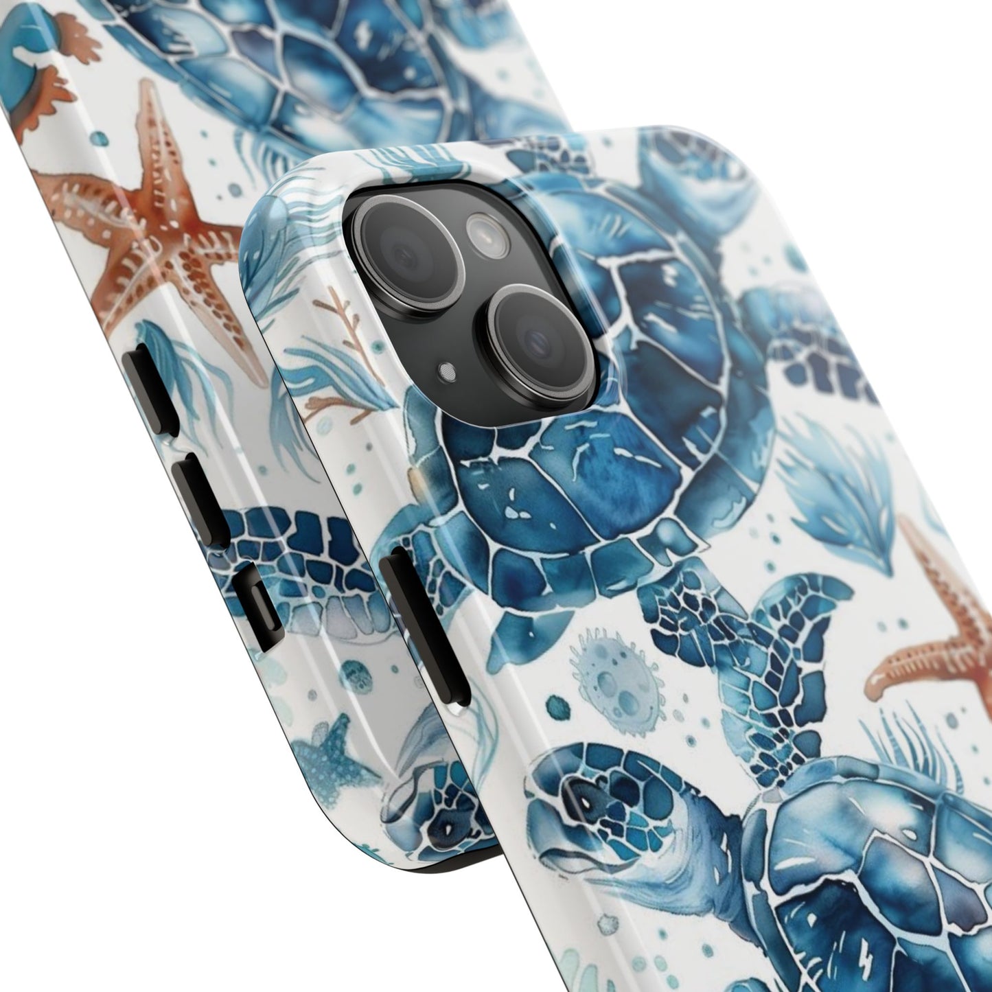 Sea Turtle Tough Phone Case — Blue Ocean Marine Life Protective Cover