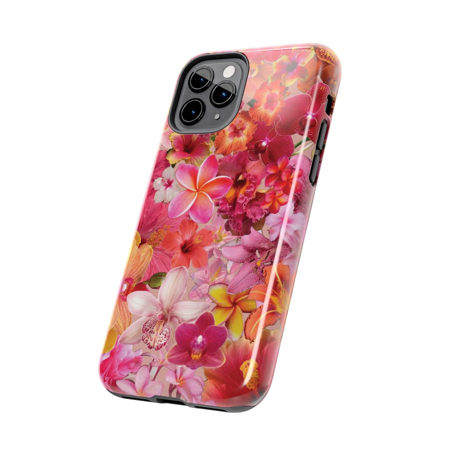 Tough Phone Case — Pink Tropical Floral Orchids Phone Cover