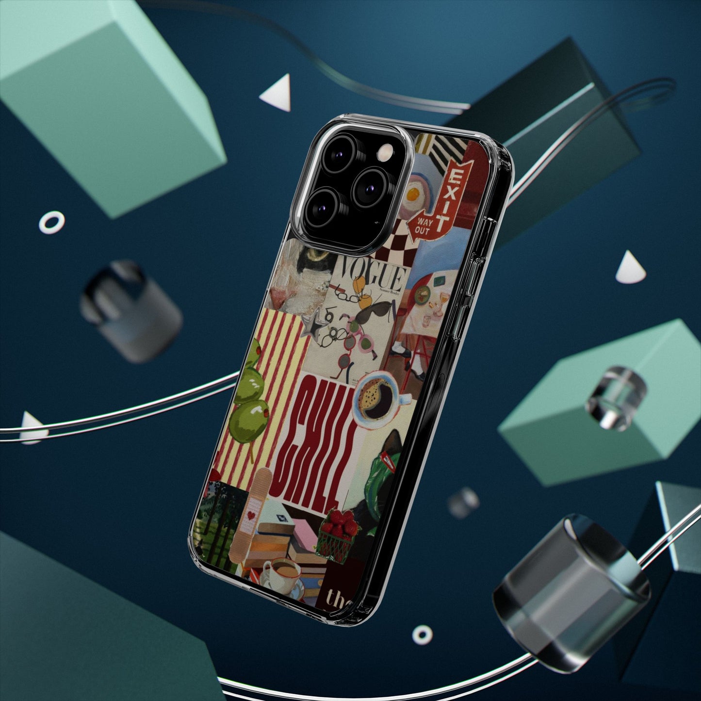 Collage Vintage Aesthetic Clear Impact-Resistant Phone Case