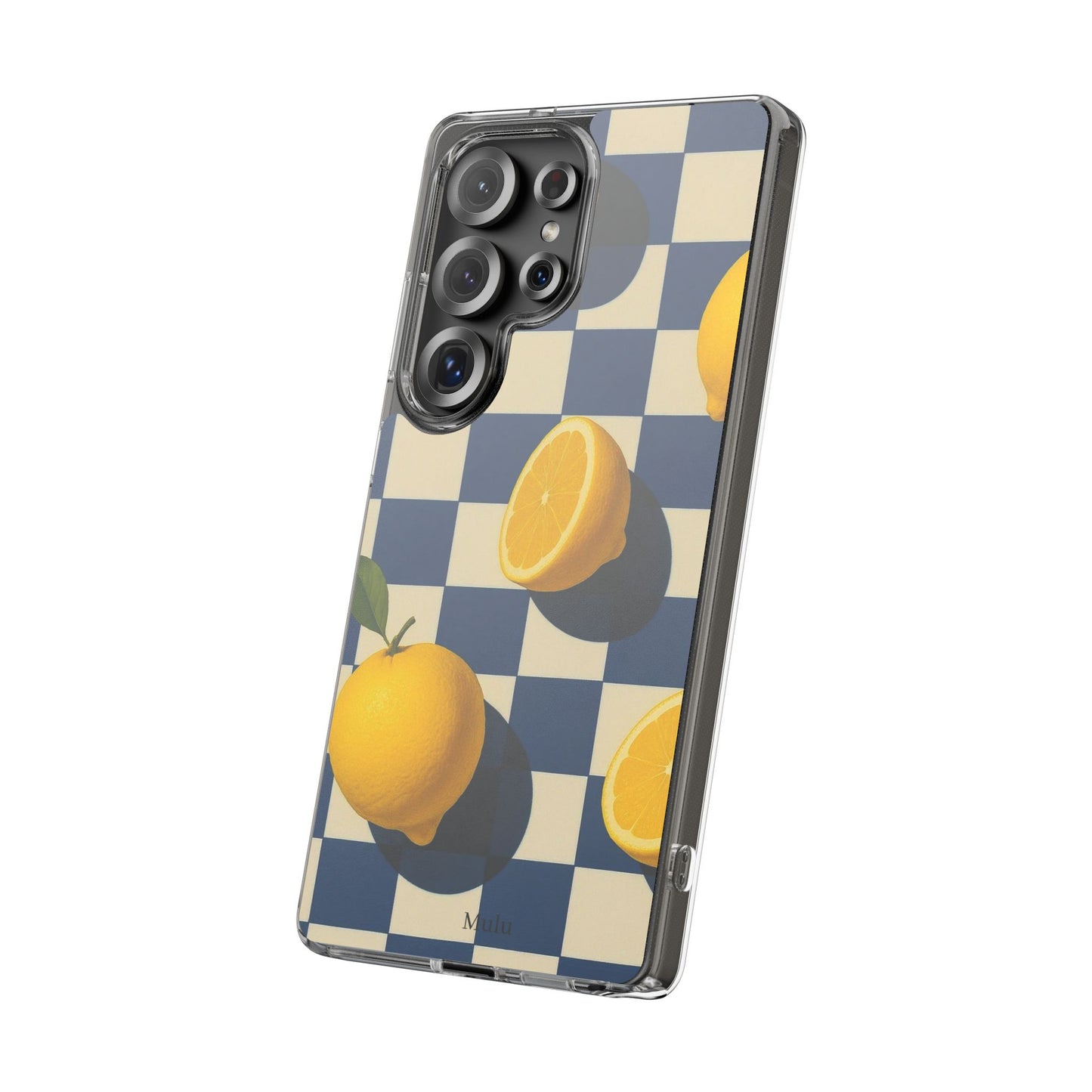 Clear Impact-Resistant Case — Retro Checkered Lemons Phone Case