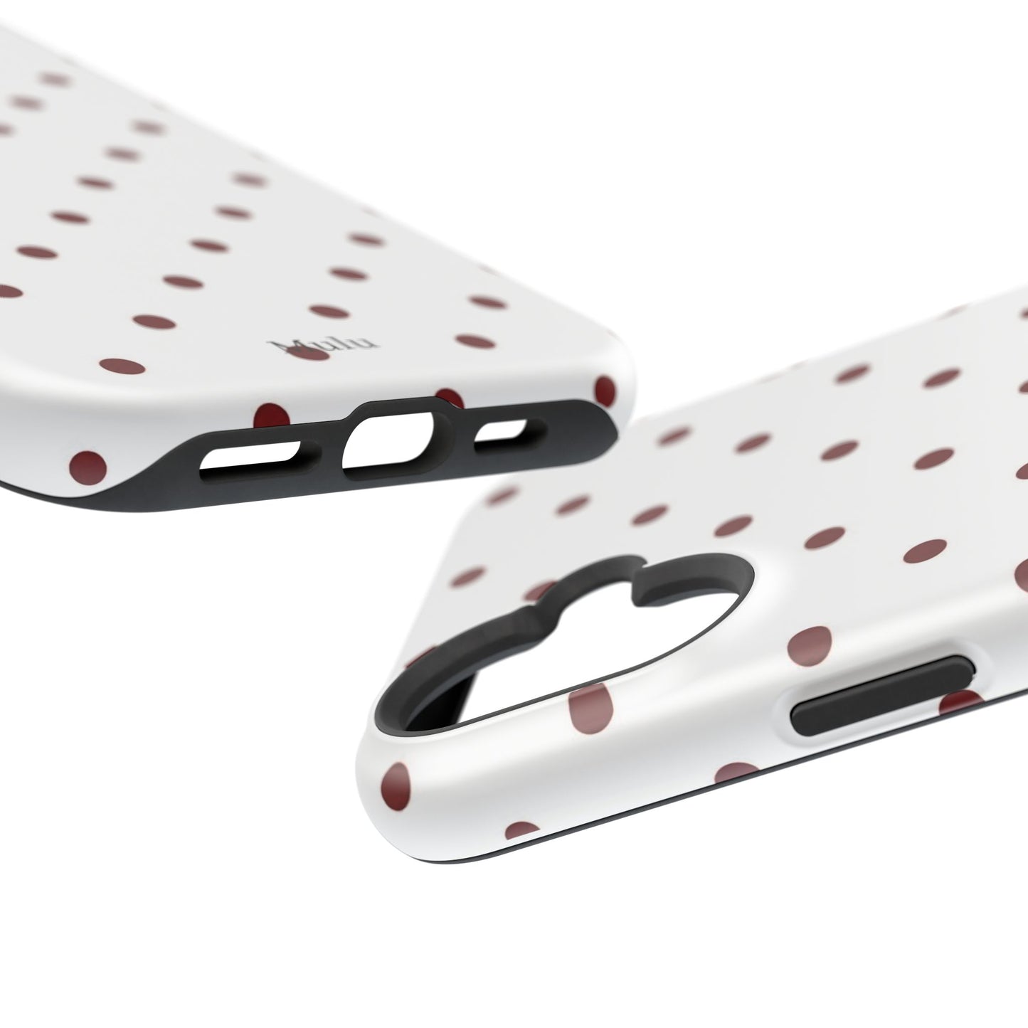 Polka Dot Magnetic Impact-Resistant Phone Case — Red Dots on White