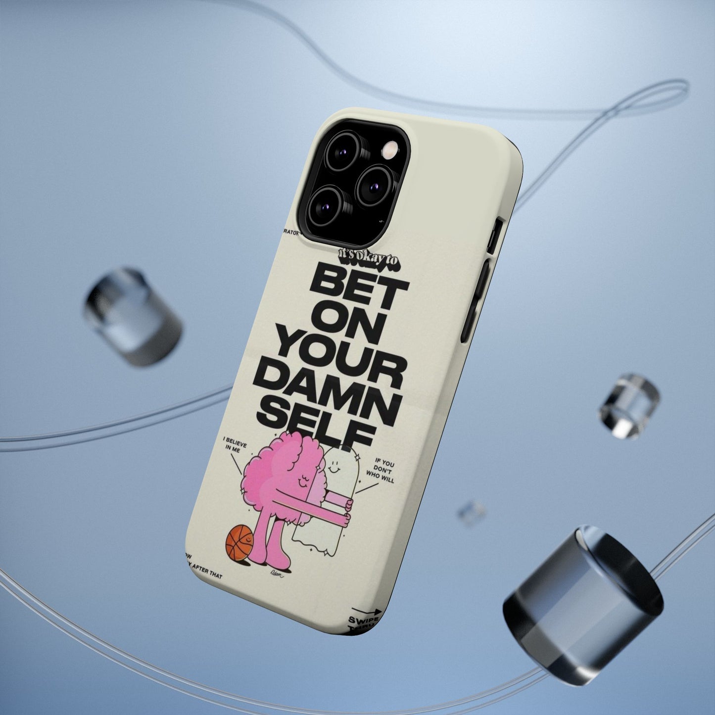 Magnetic Impact-Resistant Case — "Bet On Your Damn Self" Motivational Phone Cover