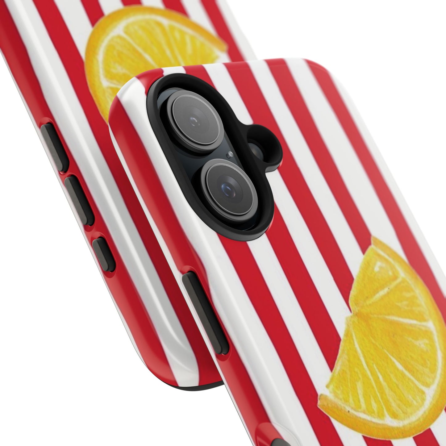 Lemon Slice Red & White Stripe Tough Phone Case