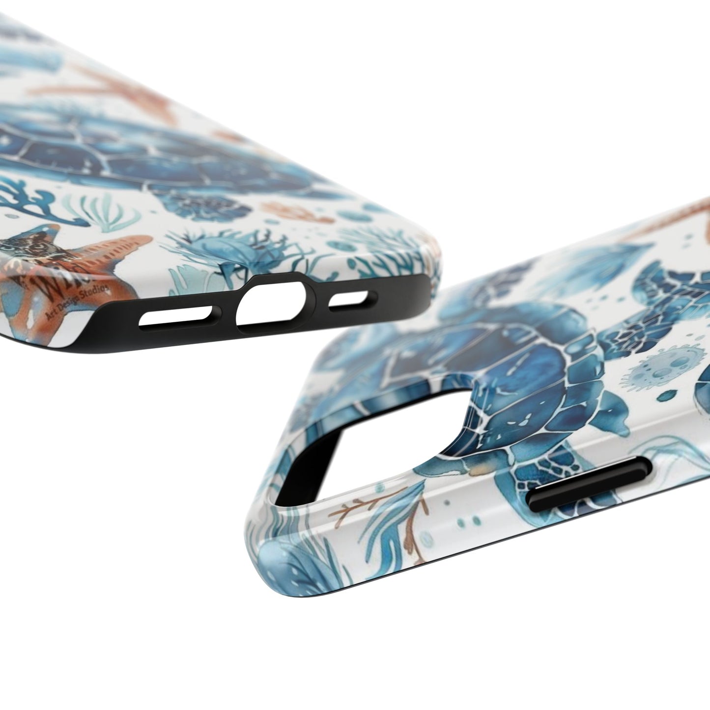 Sea Turtle Tough Phone Case — Blue Ocean Marine Life Protective Cover