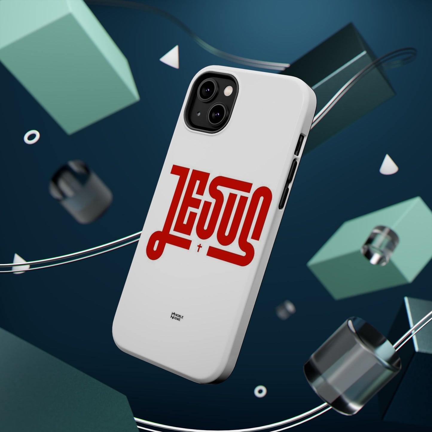 Jesus Magnetic Impact‑Resistant Phone Case — Bold Red Script Christian iPhone Cover
