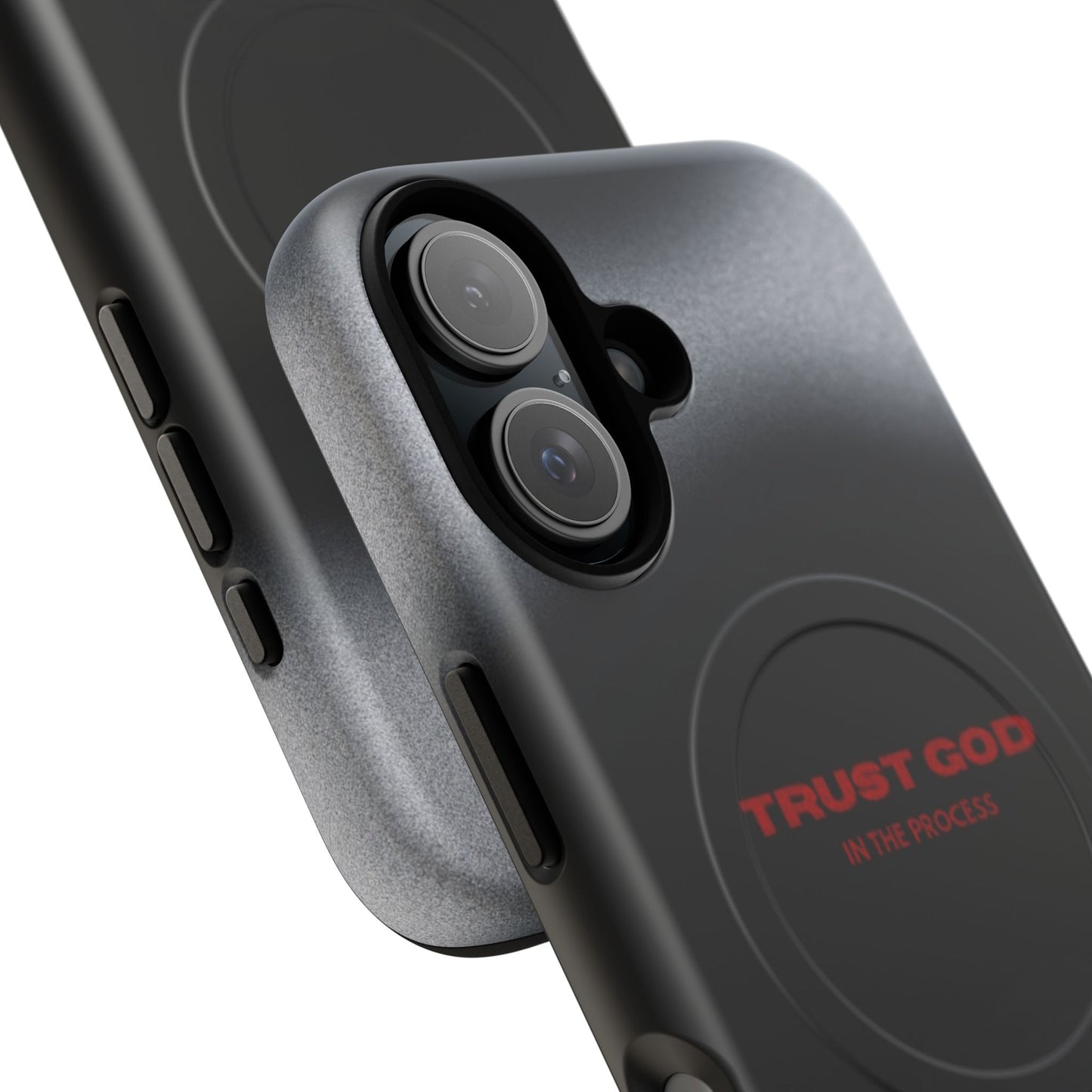 MagSafe Phone Case — "Trust God in the Process" Black Magnetic Tough Case