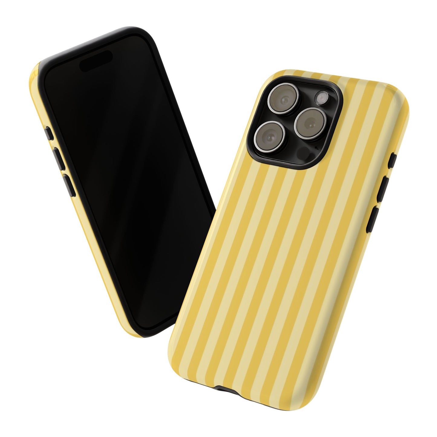 Yellow Stripe Tough Phone Case — Durable Protective iPhone Cover