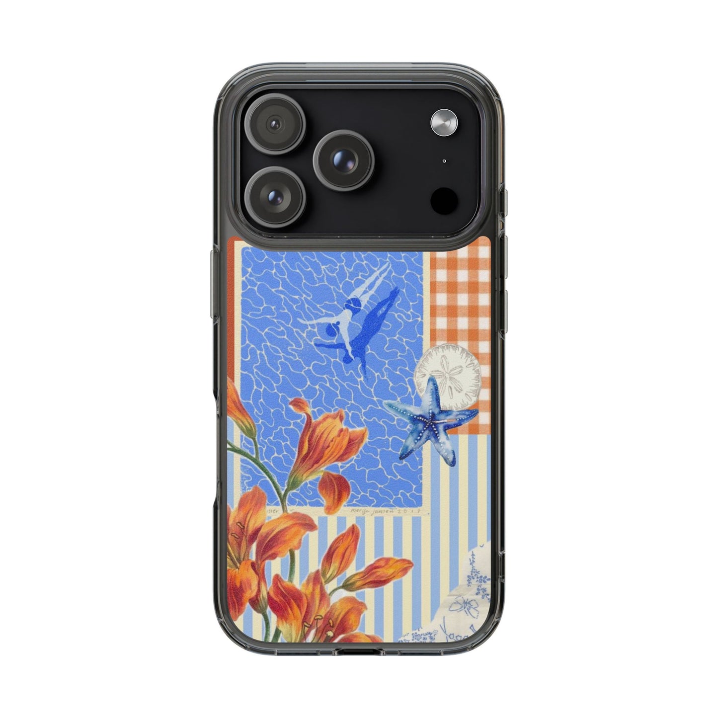 Floral Patchwork Clear Impact-Resistant Phone Case