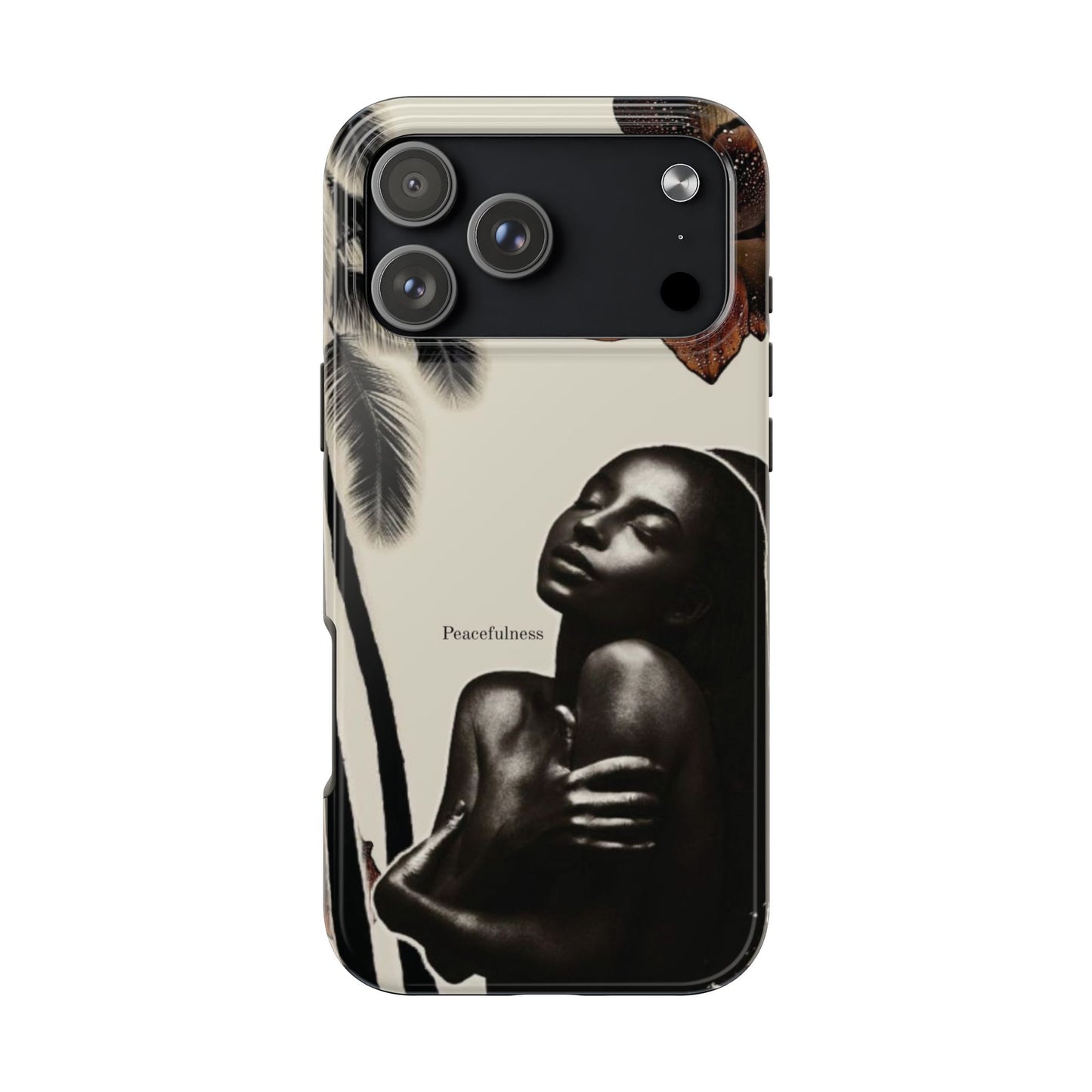 Tough Phone Case — "Peacefulness" Artistic Black Woman Floral Design
