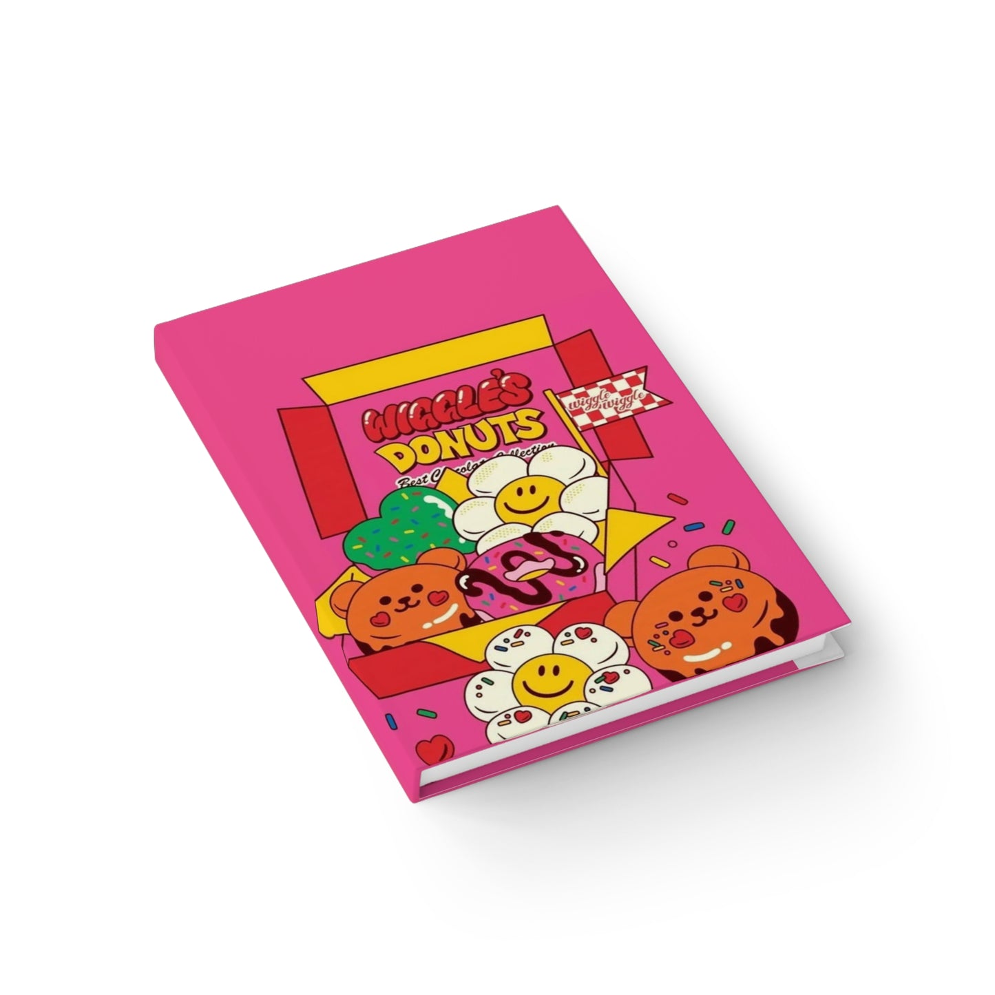 Donut Shop Cute Ruled Journal — Pink Smiley Donuts Notebook