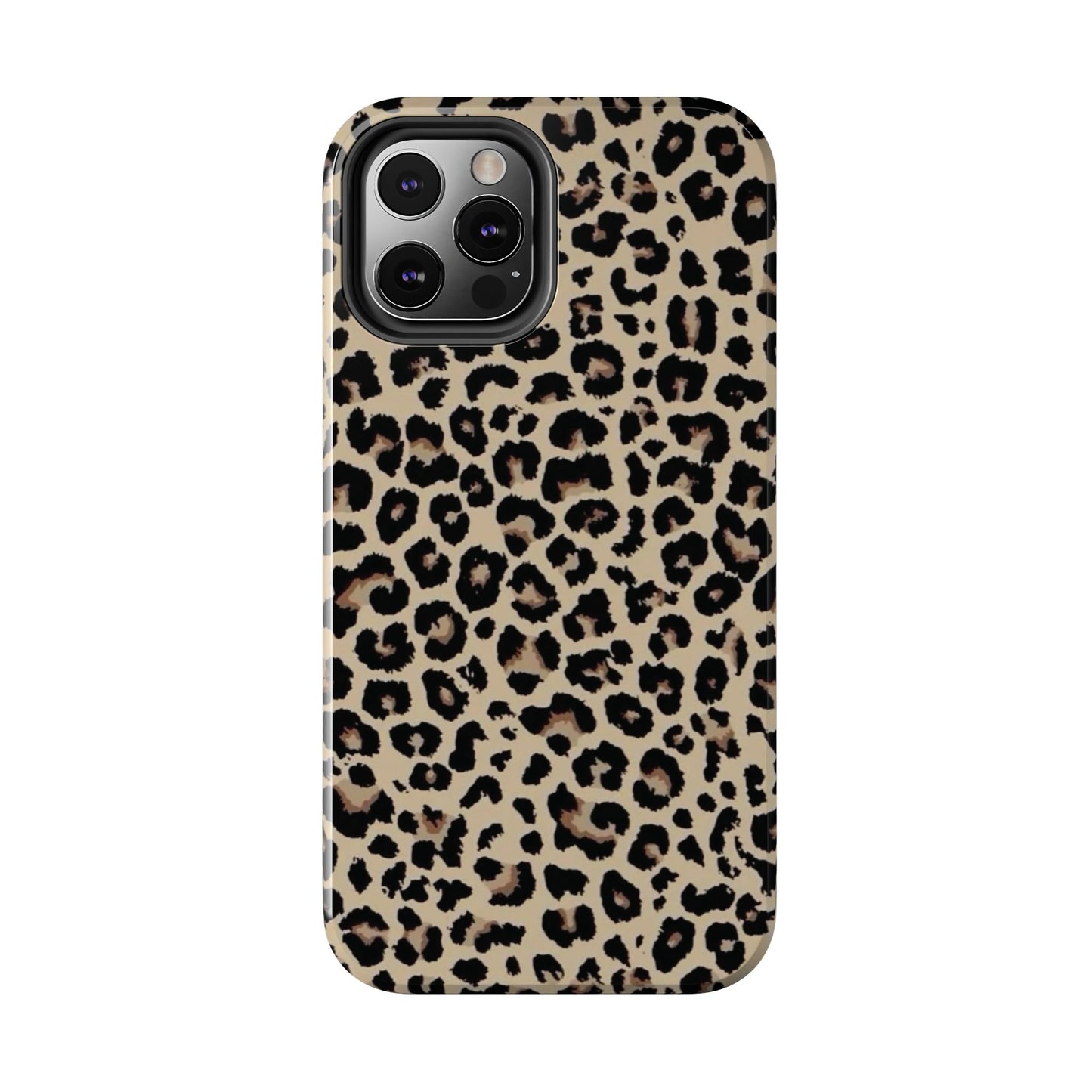 Leopard Print Tough Phone Case — Durable Protective iPhone Cover