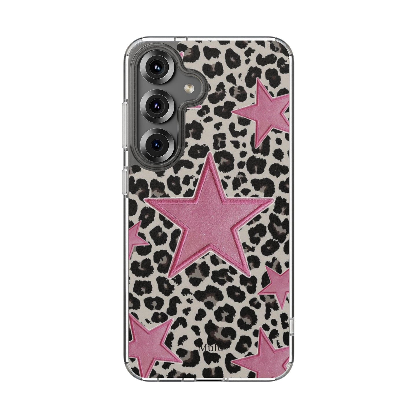 Pink Star Leopard Clear Impact Phone Case