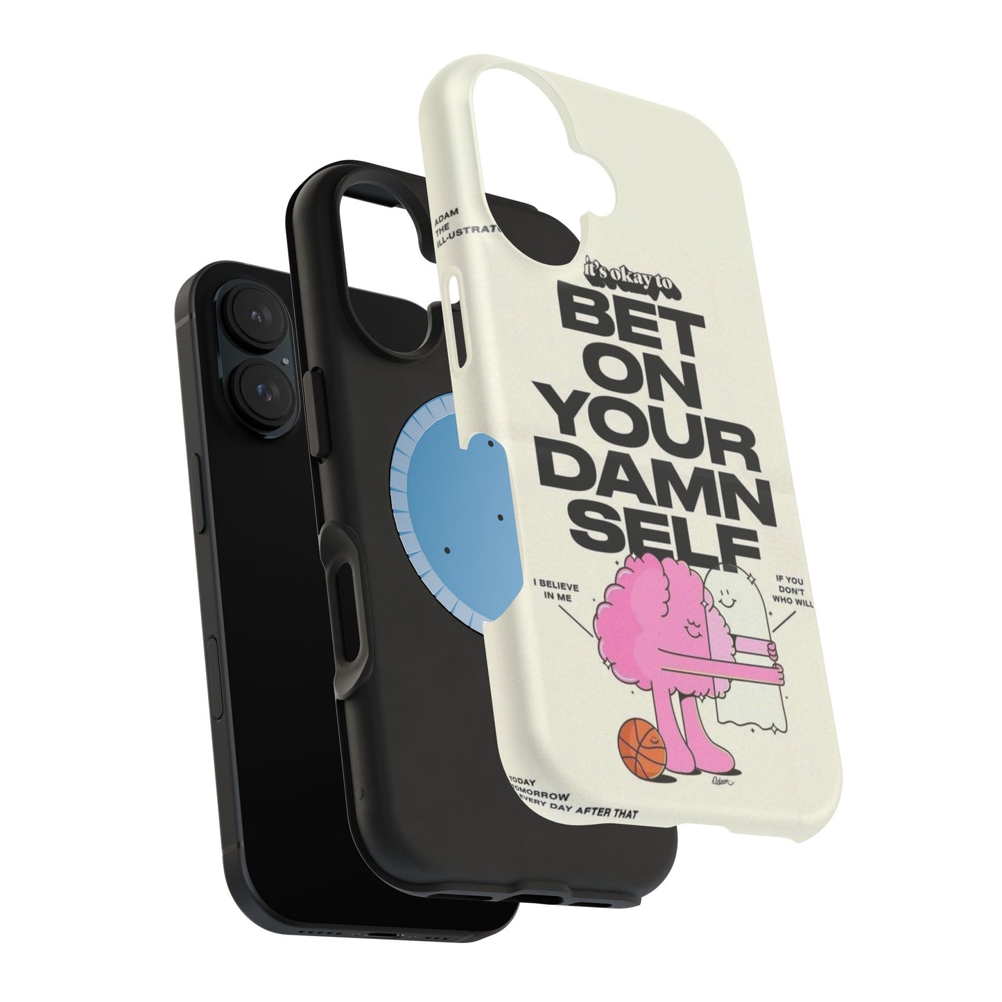 Magnetic Impact-Resistant Case — "Bet On Your Damn Self" Motivational Phone Cover