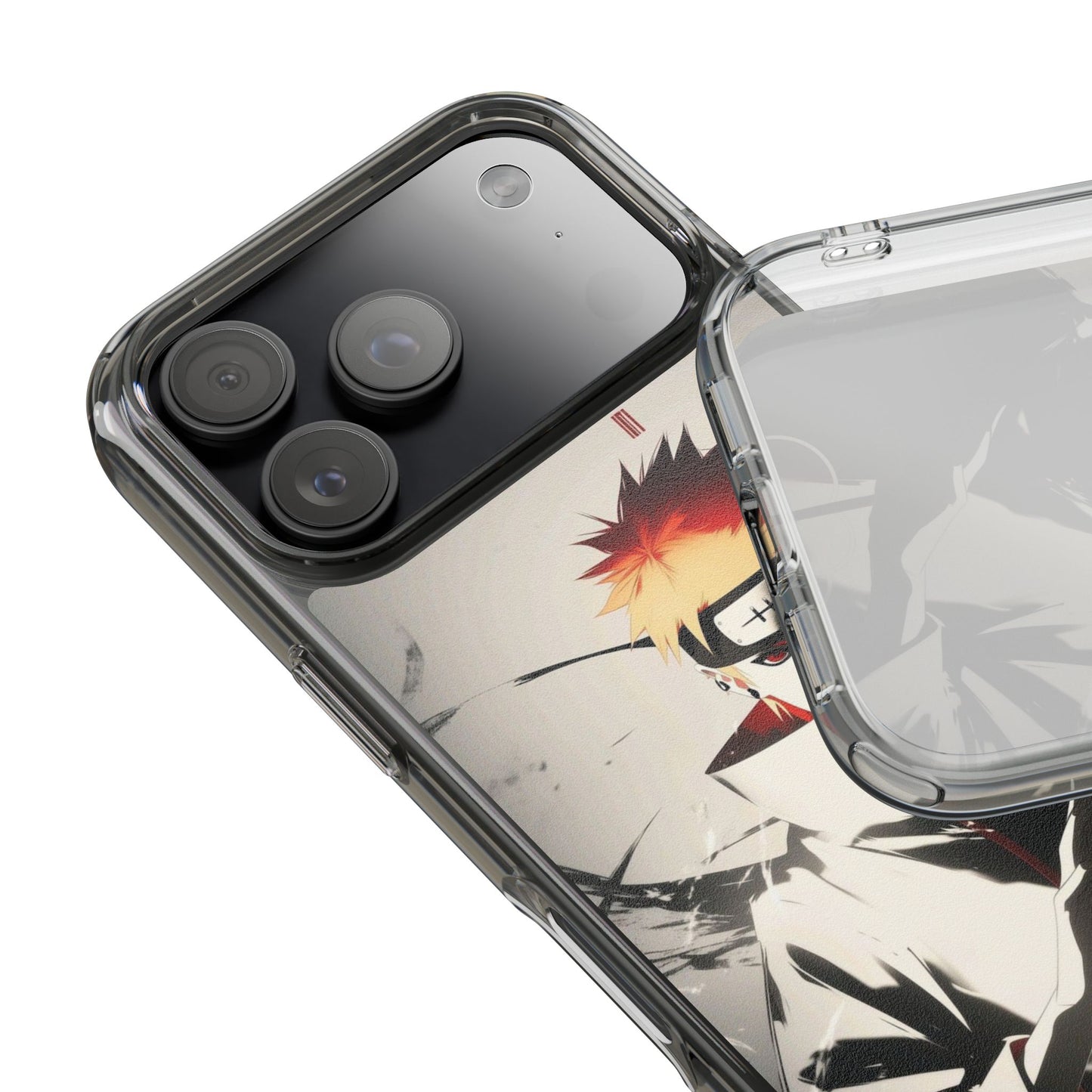 Clear Impact-Resistant Phone Case — Anime Akatsuki Shadow Design