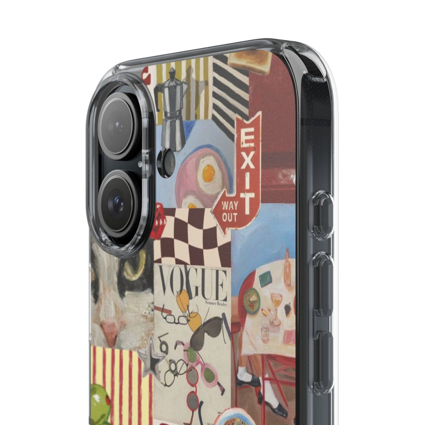 Collage Vintage Aesthetic Clear Impact-Resistant Phone Case