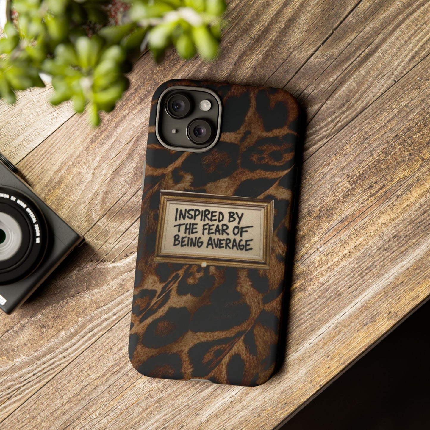 Leopard 'Inspired by the Fear of Being Average' Phone Case