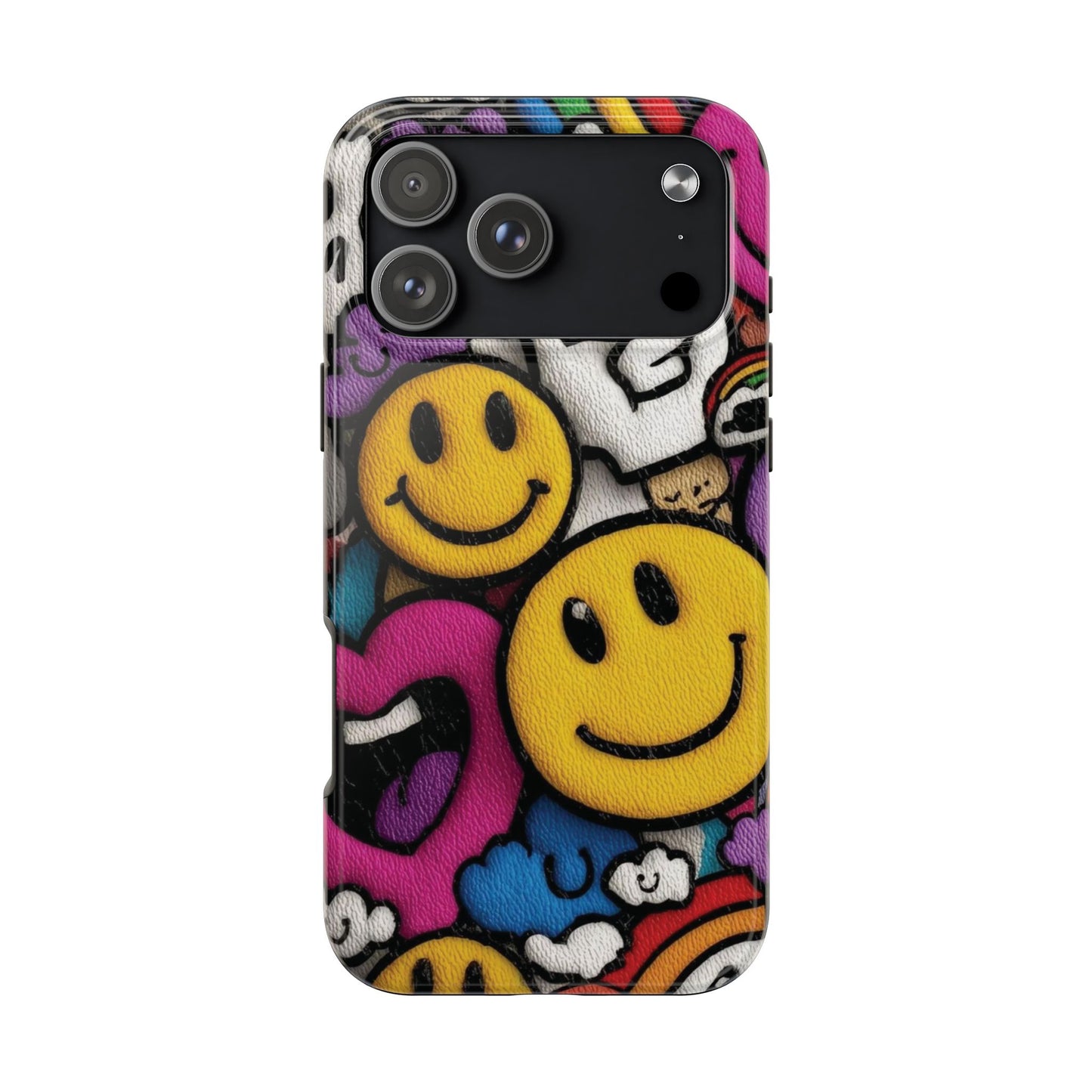 Smiley Graffiti Tough Phone Case – Colorful Urban Art Protection