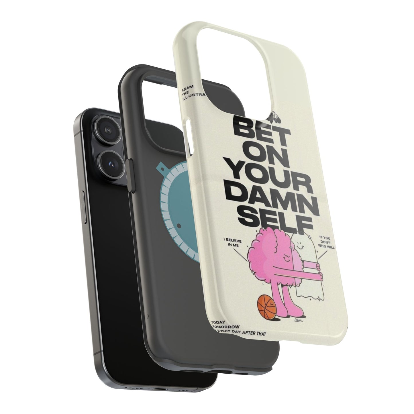 Magnetic Impact-Resistant Case — "Bet On Your Damn Self" Motivational Phone Cover