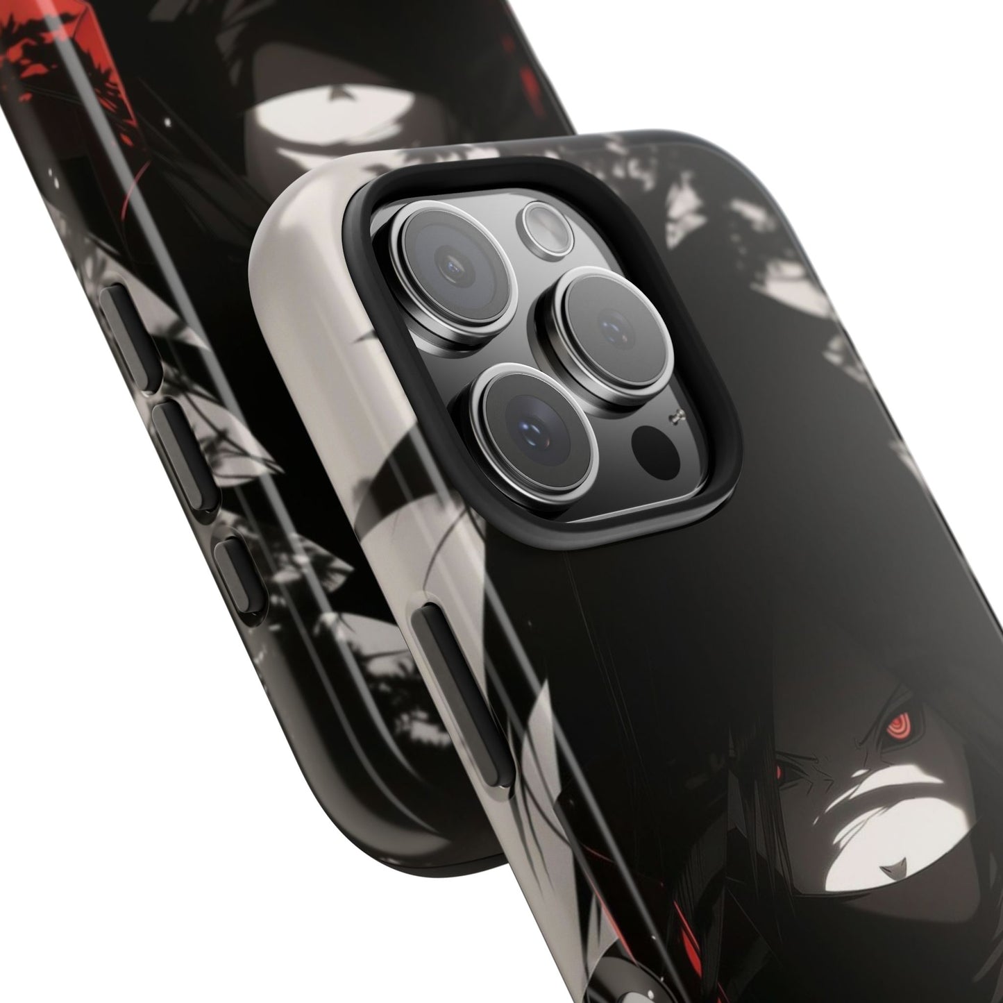 Anime Dark Ninja Phone Case — Red Eye Silhouette Tough Phone Case