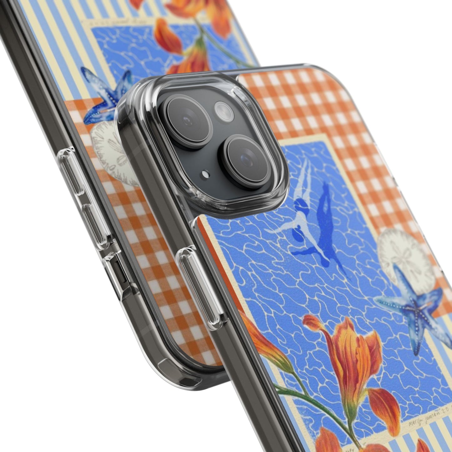 Floral Patchwork Clear Impact-Resistant Phone Case