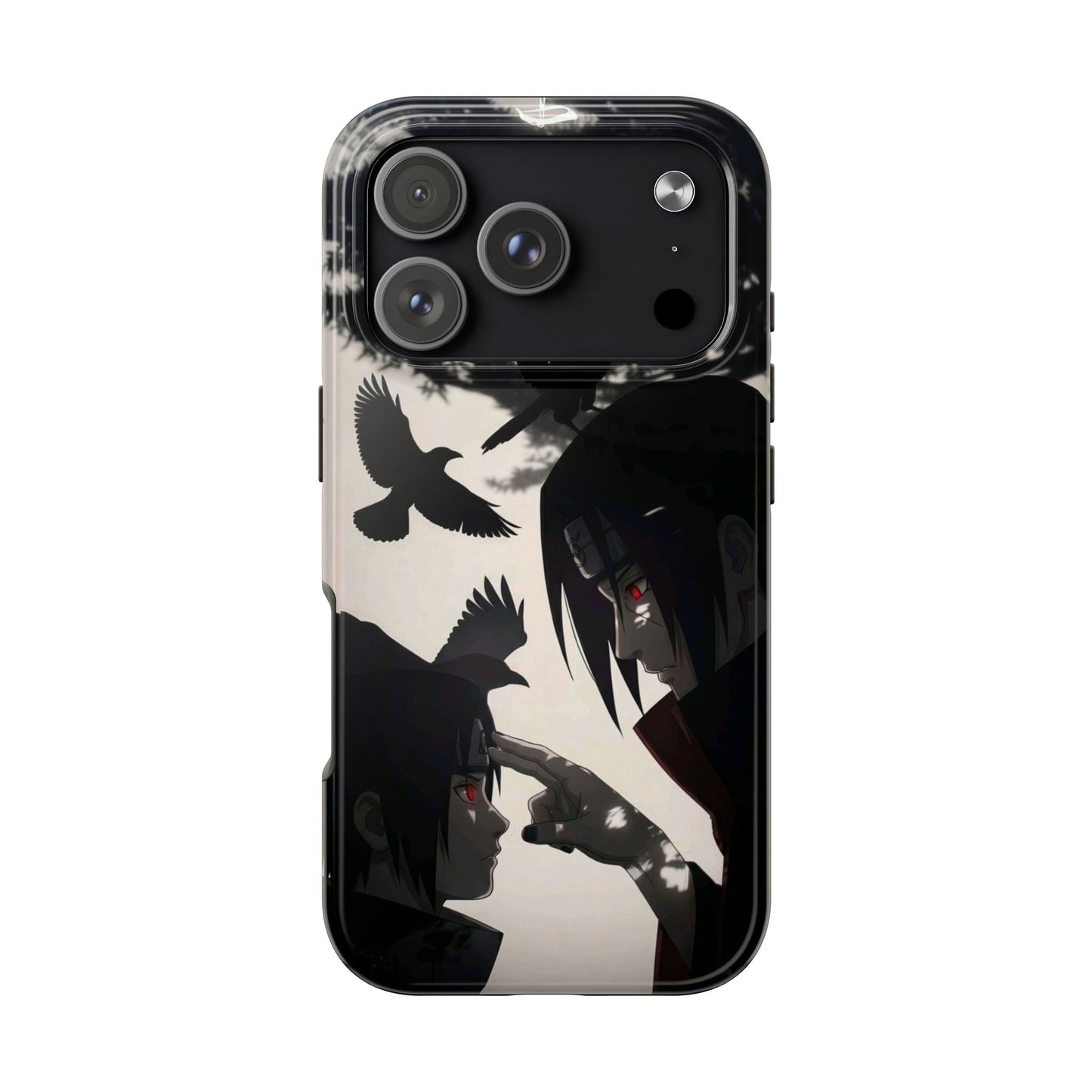 Anime Raven Silhouette Phone Case — Dark Red Eye Tough Protective Case