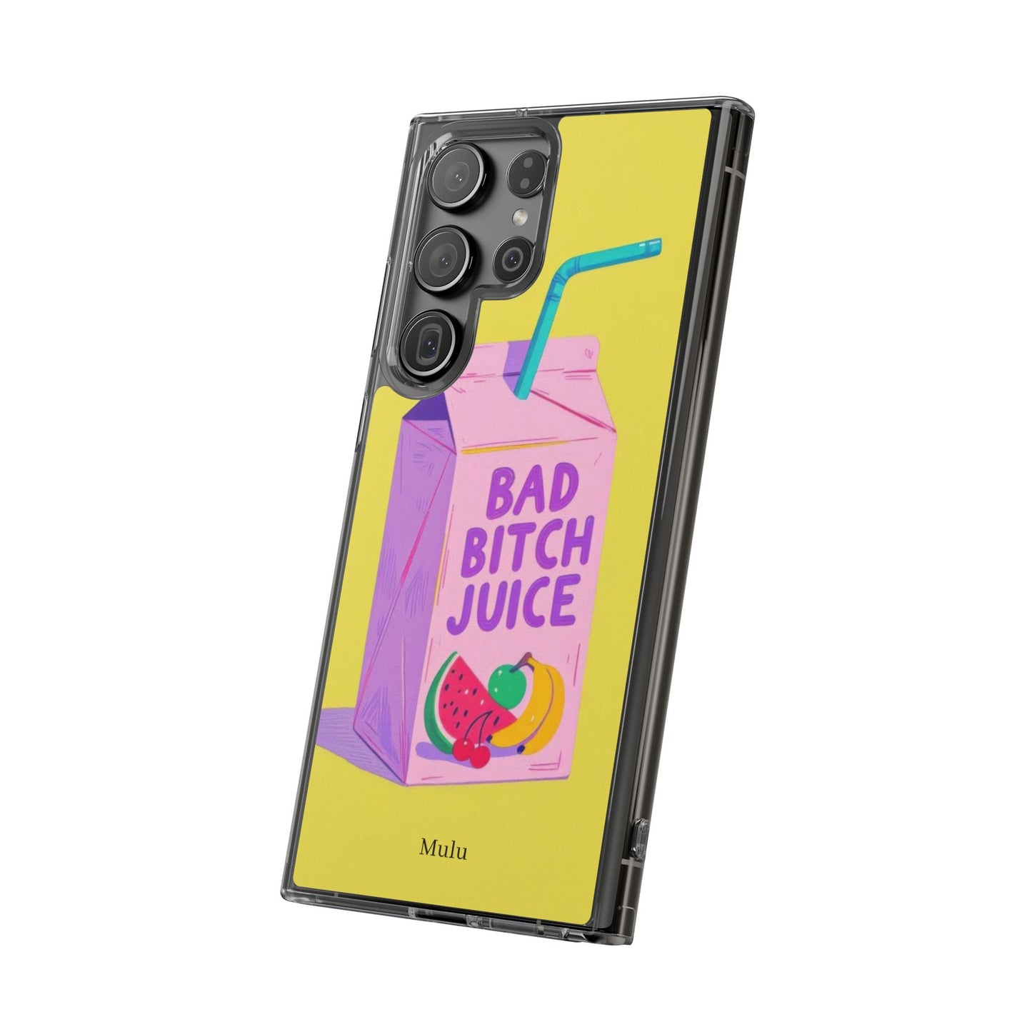 Clear Impact-Resistant Phone Case — "Bad Bitch Juice" Cartoon Juice Box Design
