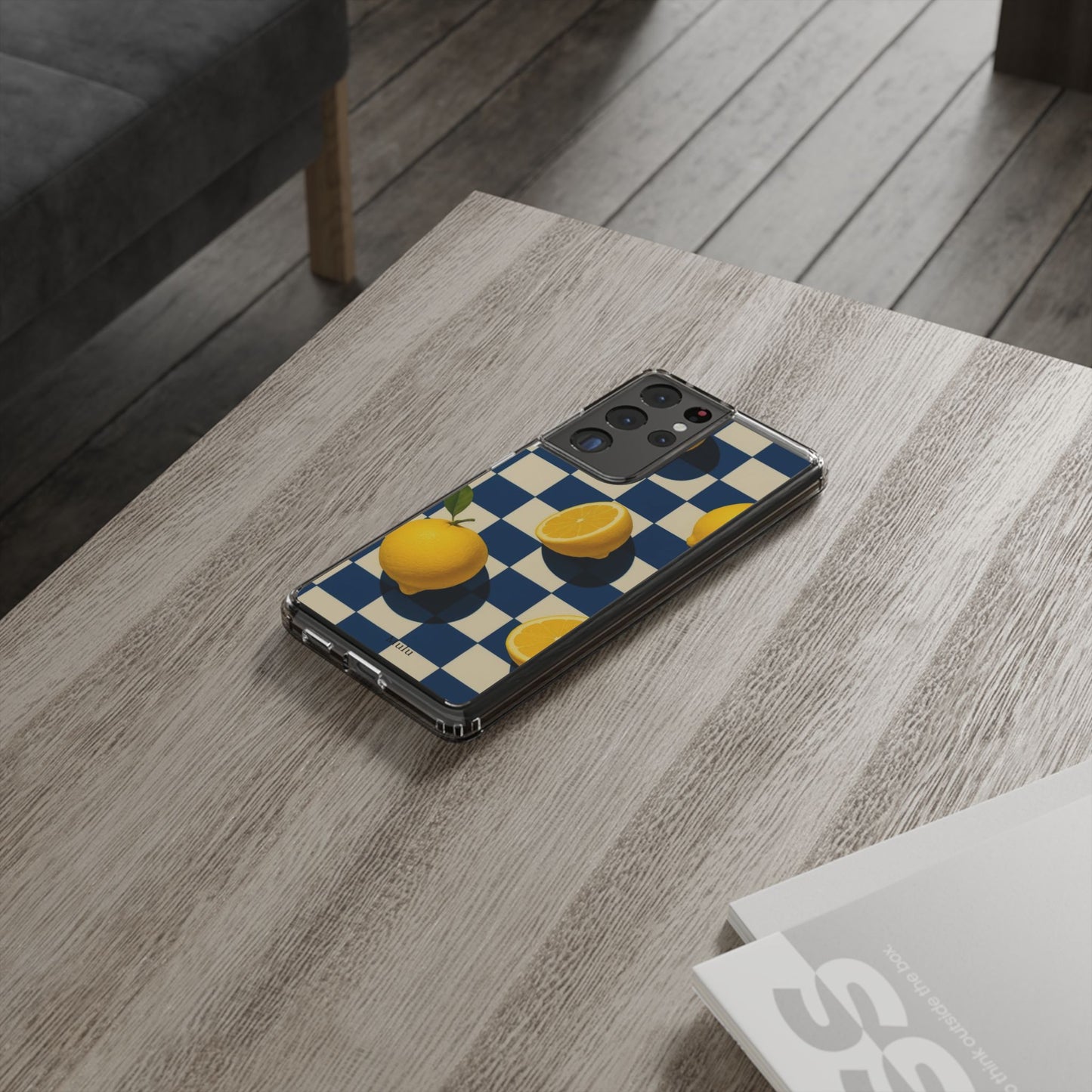 Clear Impact-Resistant Case — Retro Checkered Lemons Phone Case