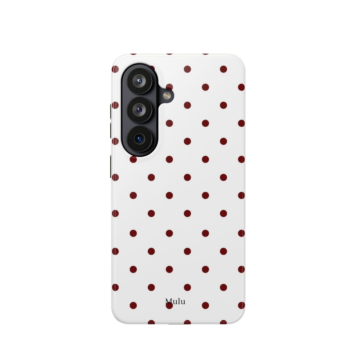 Polka Dot Magnetic Impact-Resistant Phone Case — Red Dots on White