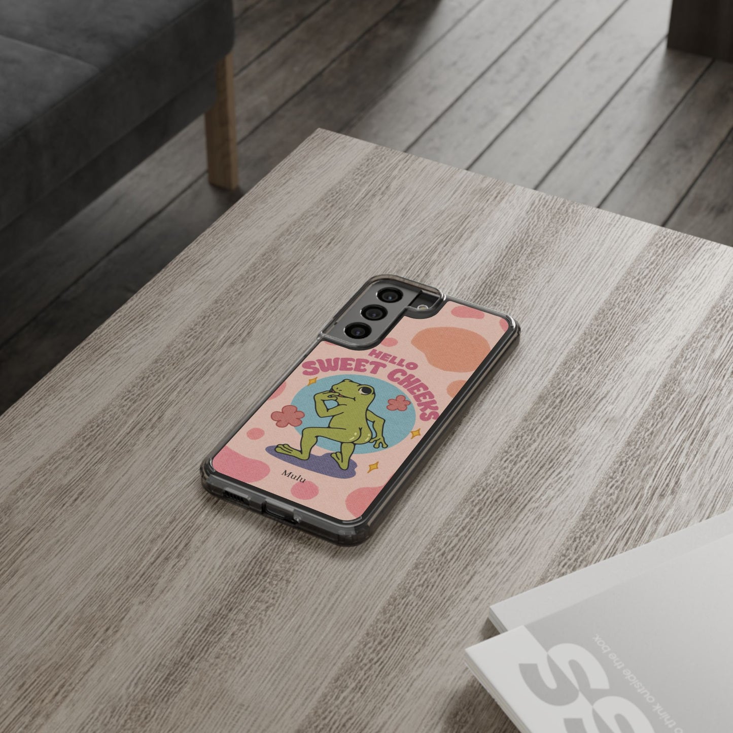 Clear Impact Phone Case — "Hello Sweet Cheeks" Retro Frog Design