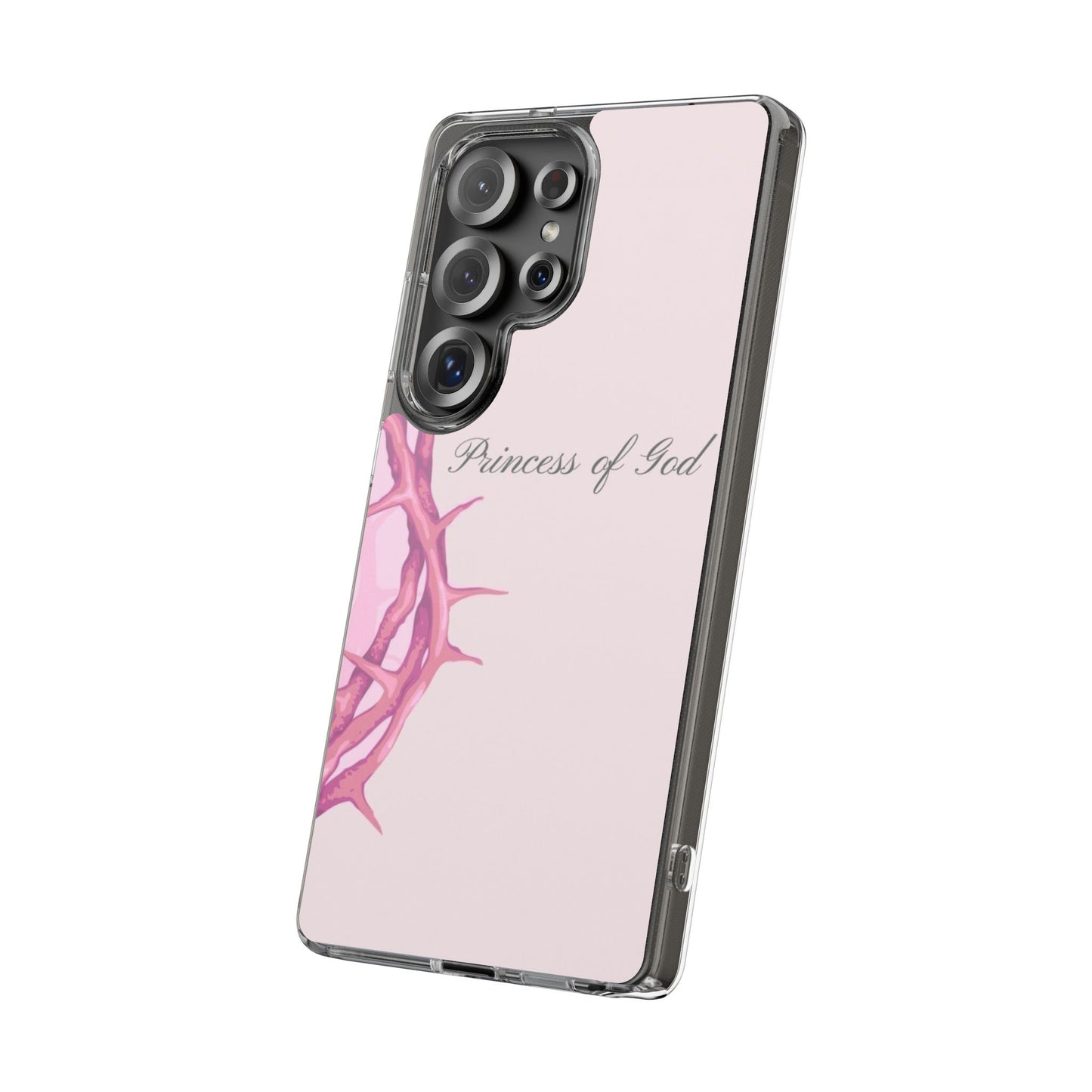 Phone Case — "Princess of God" Pink Crown of Thorns Clear Impact-Resistant Case