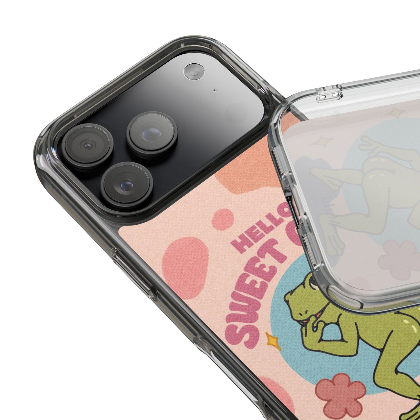 Clear Impact Phone Case — "Hello Sweet Cheeks" Retro Frog Design