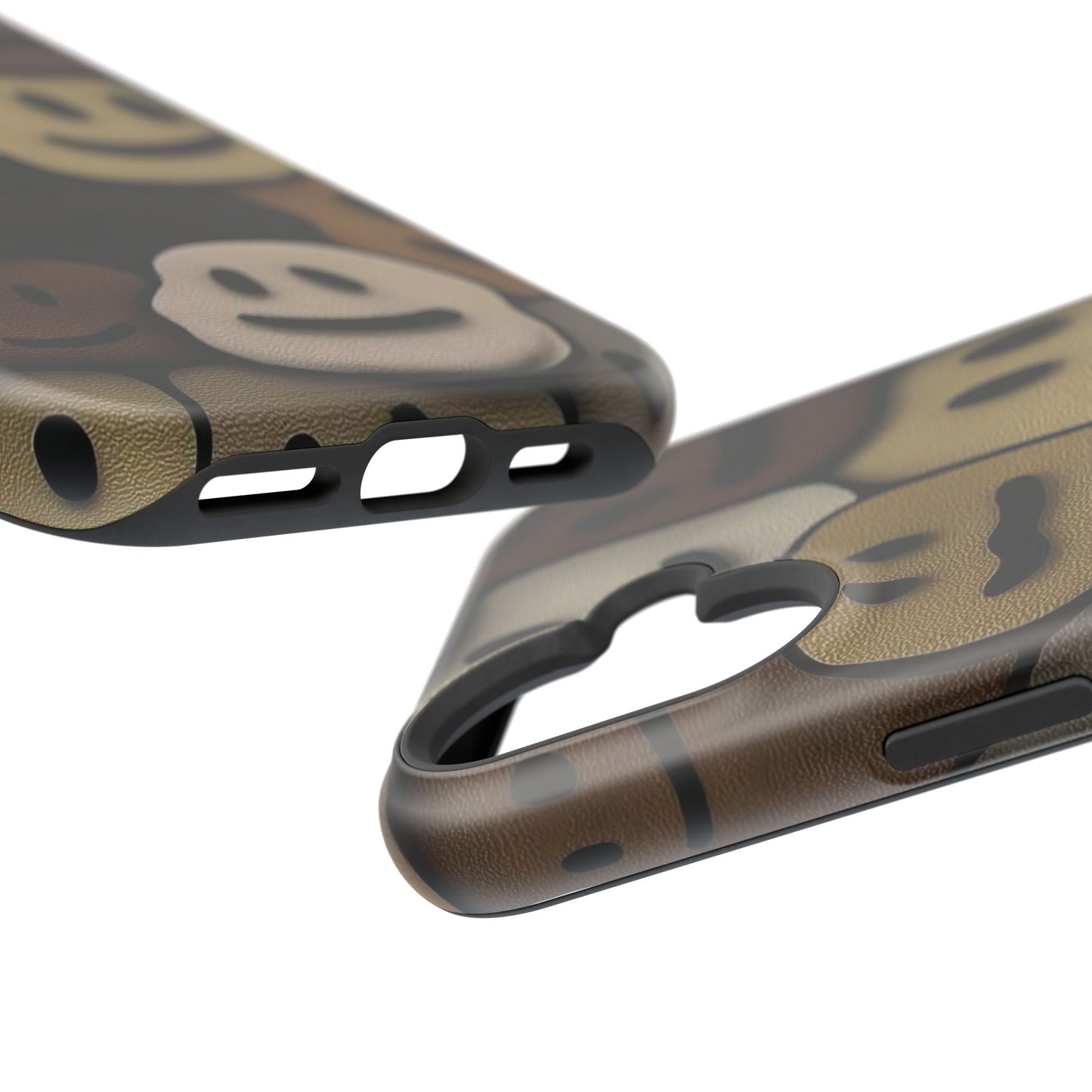 Magnetic Impact-Resistant Case — Brown Smiley Tile Phone Cover