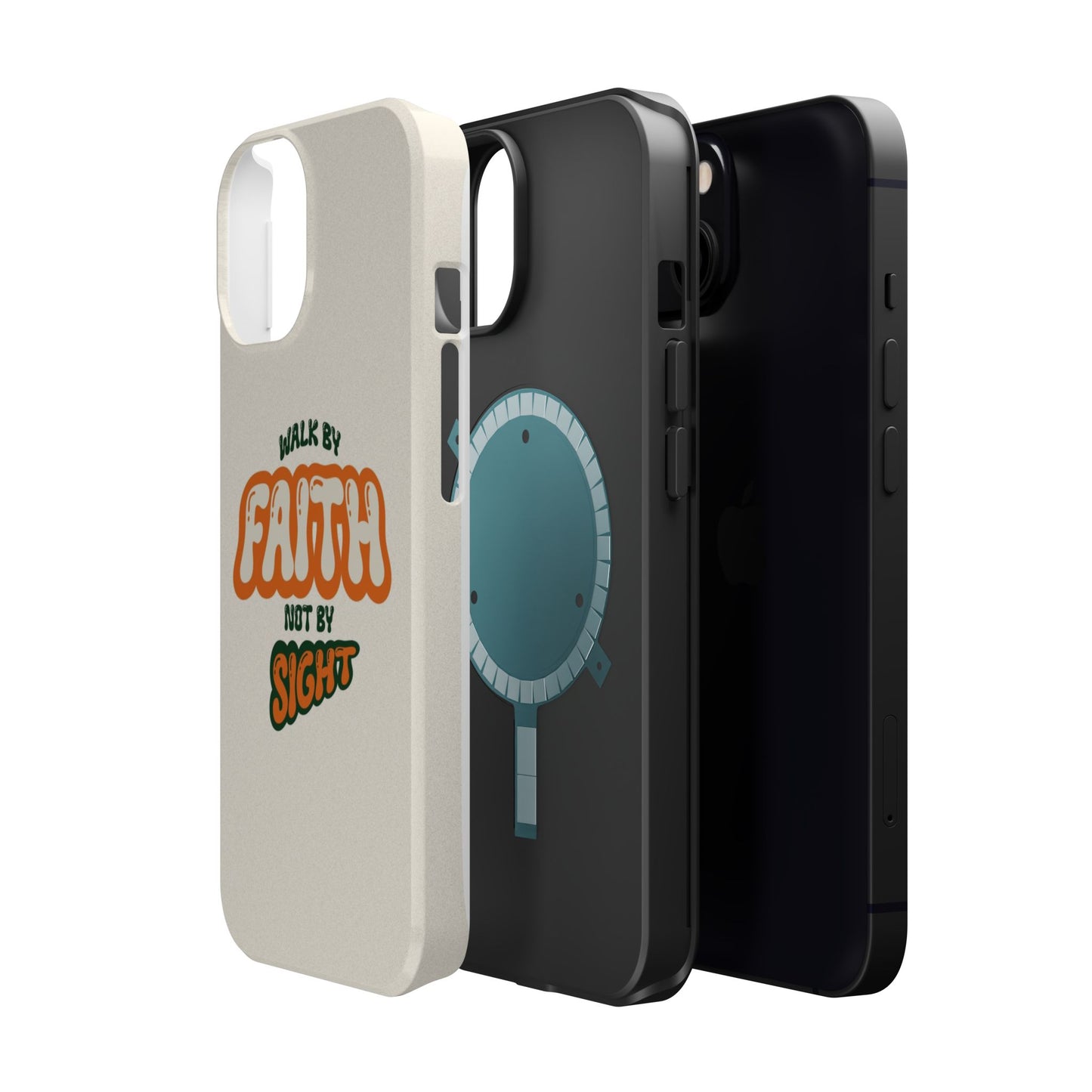 Magnetic Impact-Resistant Case — "Walk by Faith Not by Sight" Inspirational Phone Cover