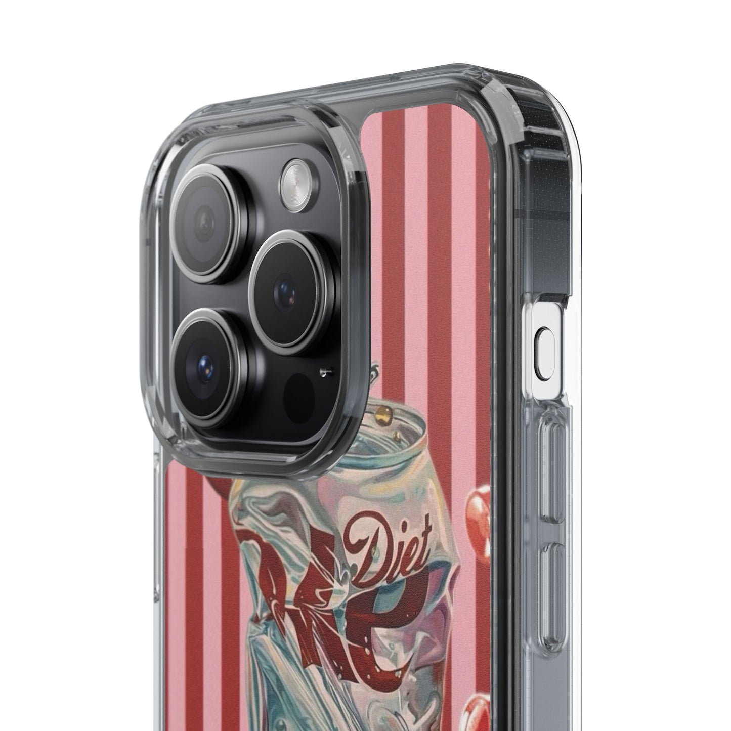 Diet Cola Crush Clear Phone Case – Retro Soda Pop Design