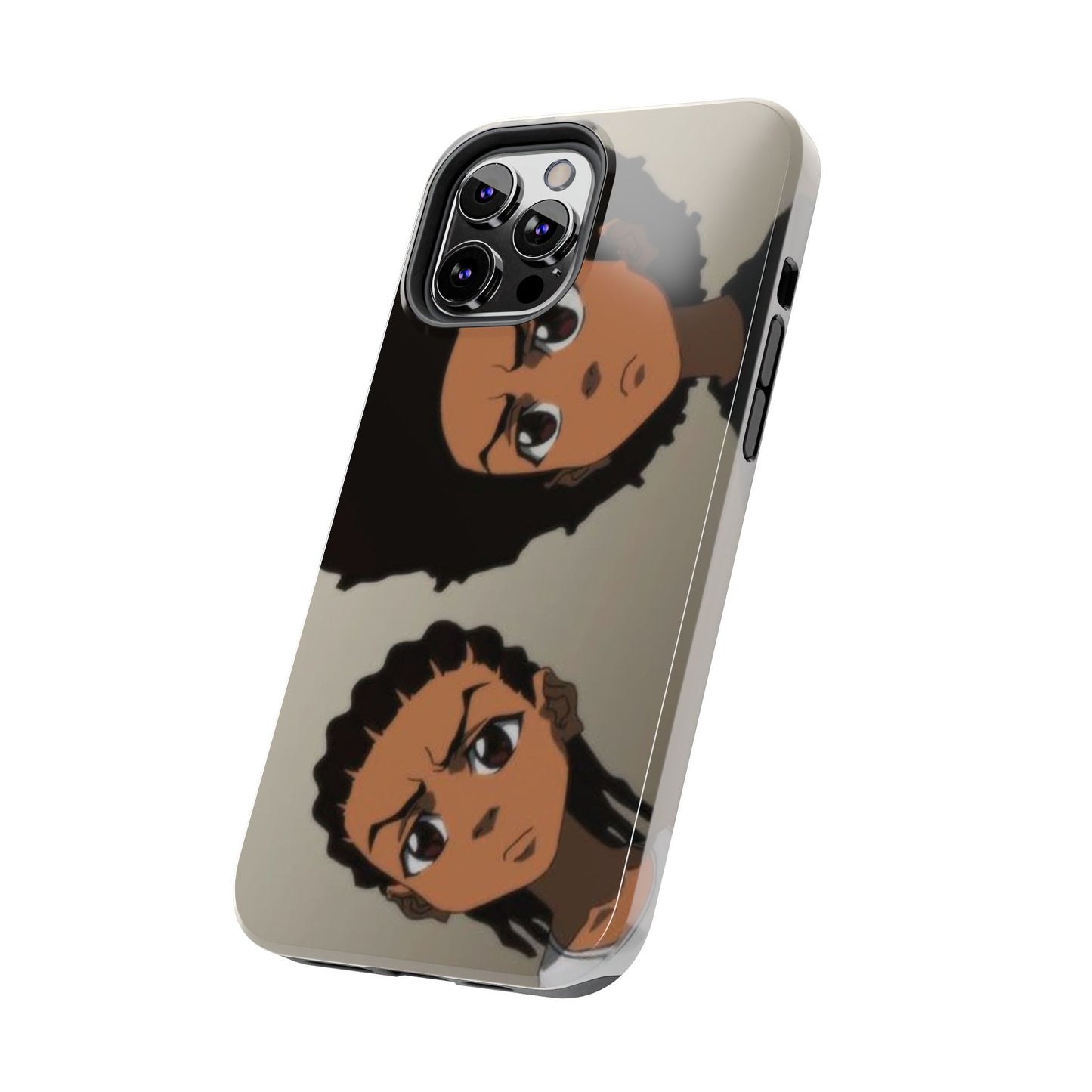 Tough Phone Case — Afro Anime Duo Face Design, Protective Shockproof Cover