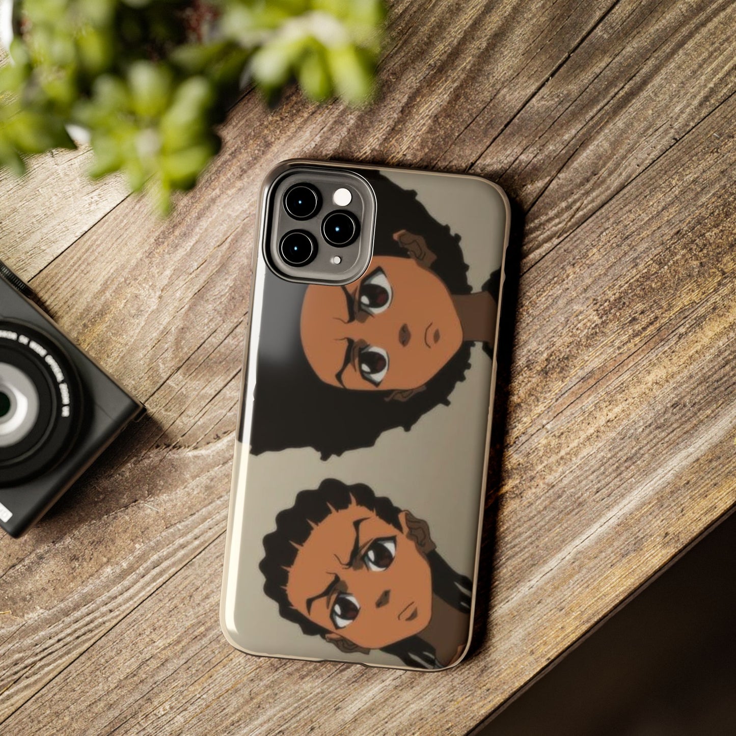 Tough Phone Case — Afro Anime Duo Face Design, Protective Shockproof Cover