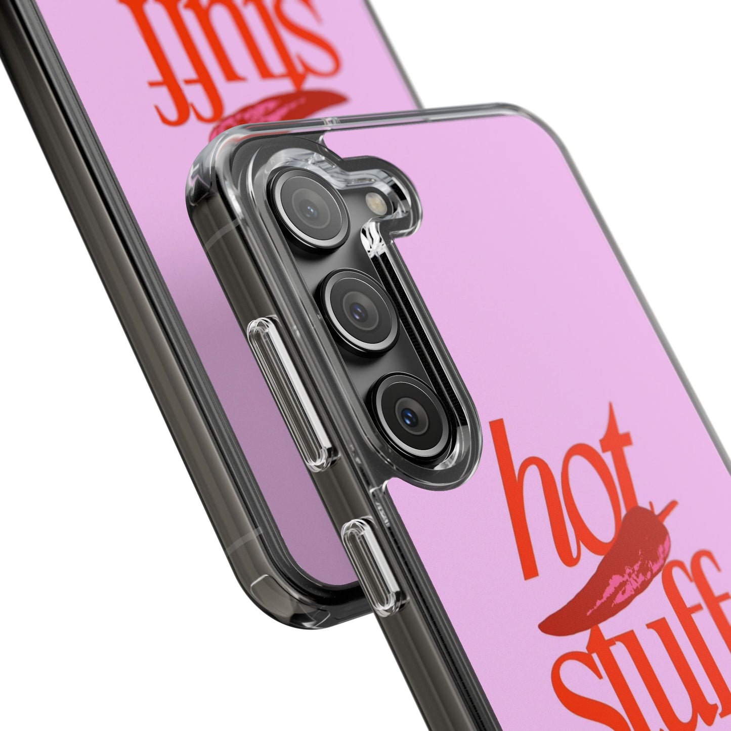 Hot Stuff Clear Impact Phone Case — Pink Retro Typography iPhone Cover