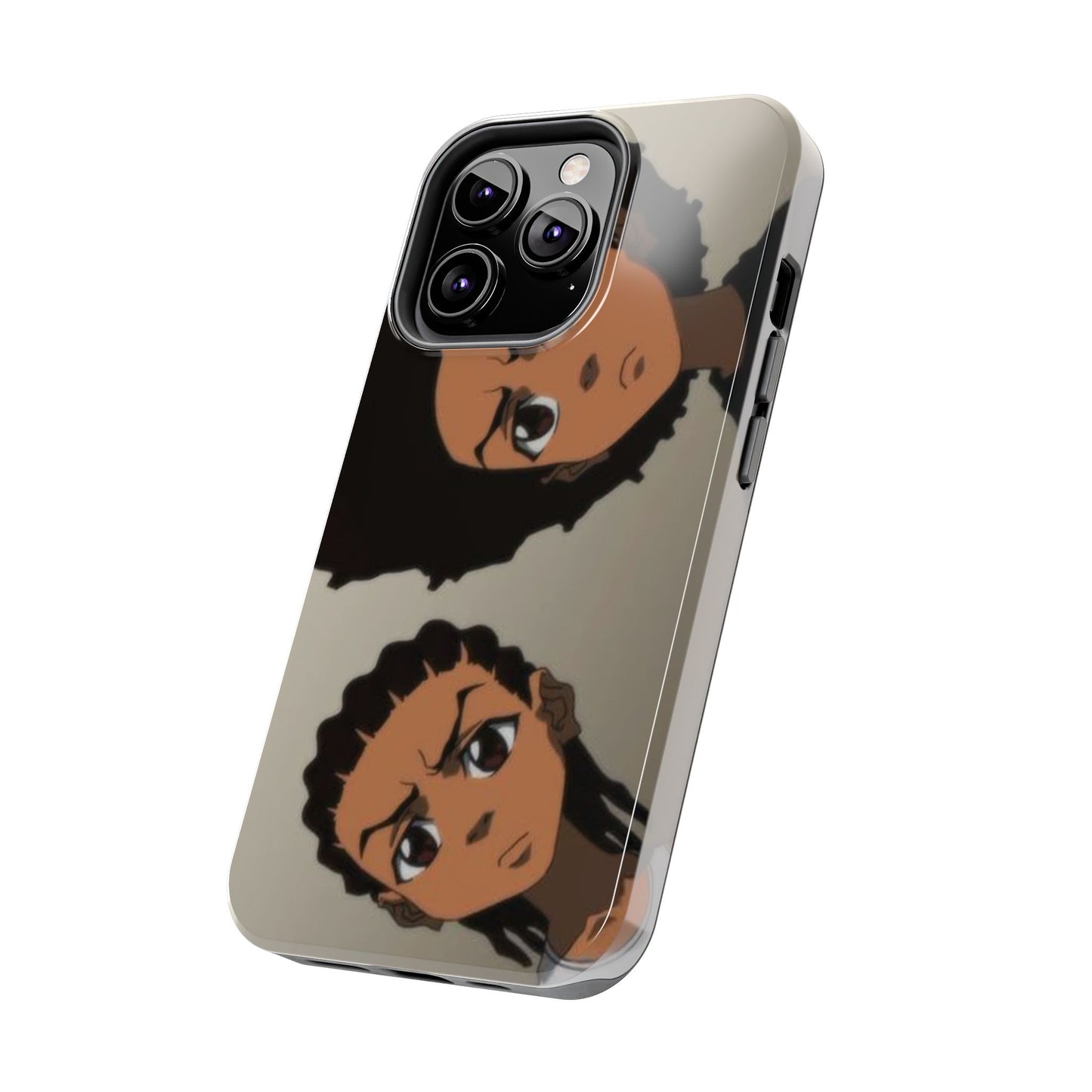 Tough Phone Case — Afro Anime Duo Face Design, Protective Shockproof Cover