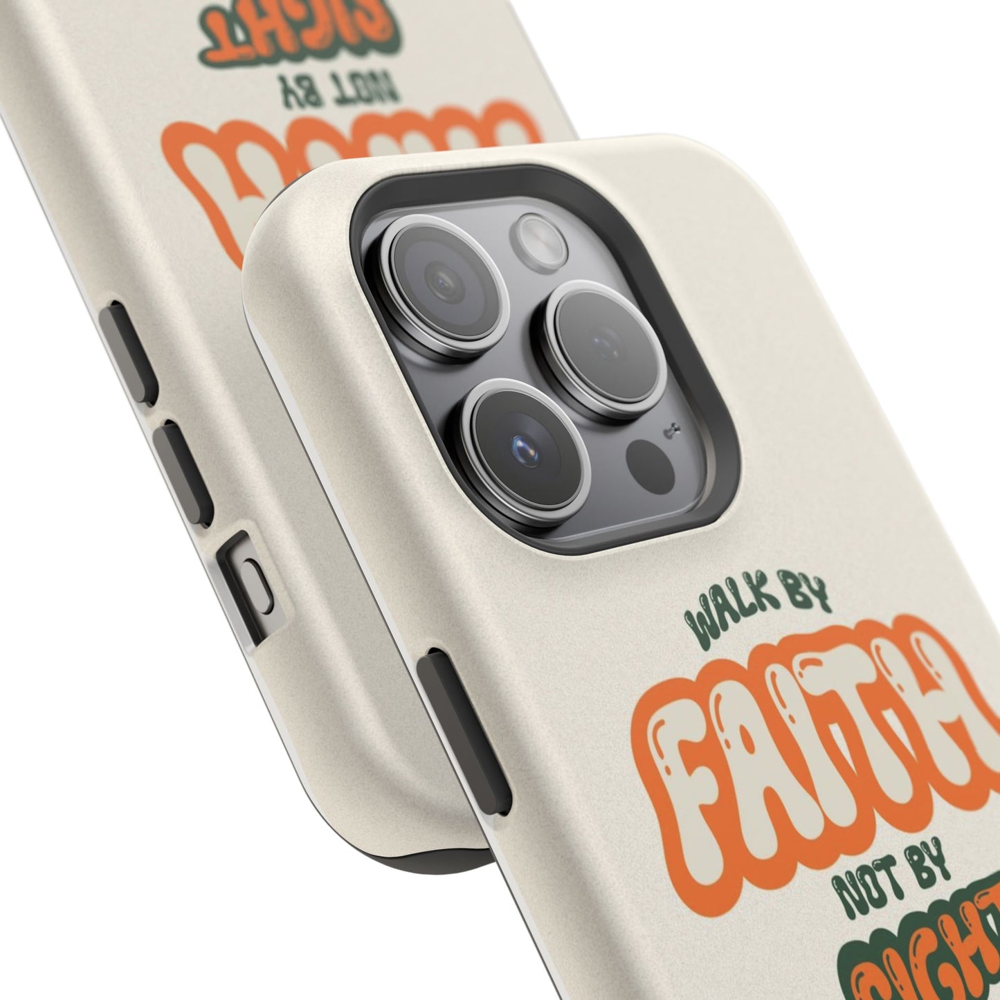Magnetic Impact-Resistant Case — "Walk by Faith Not by Sight" Inspirational Phone Cover