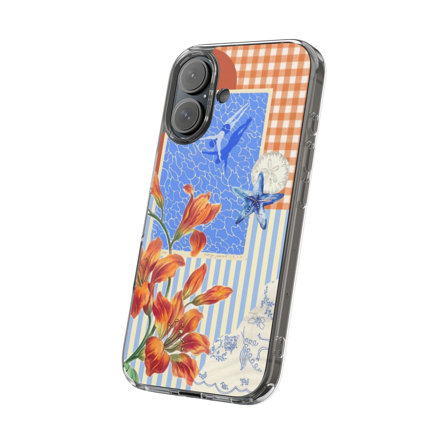 Floral Patchwork Clear Impact-Resistant Phone Case
