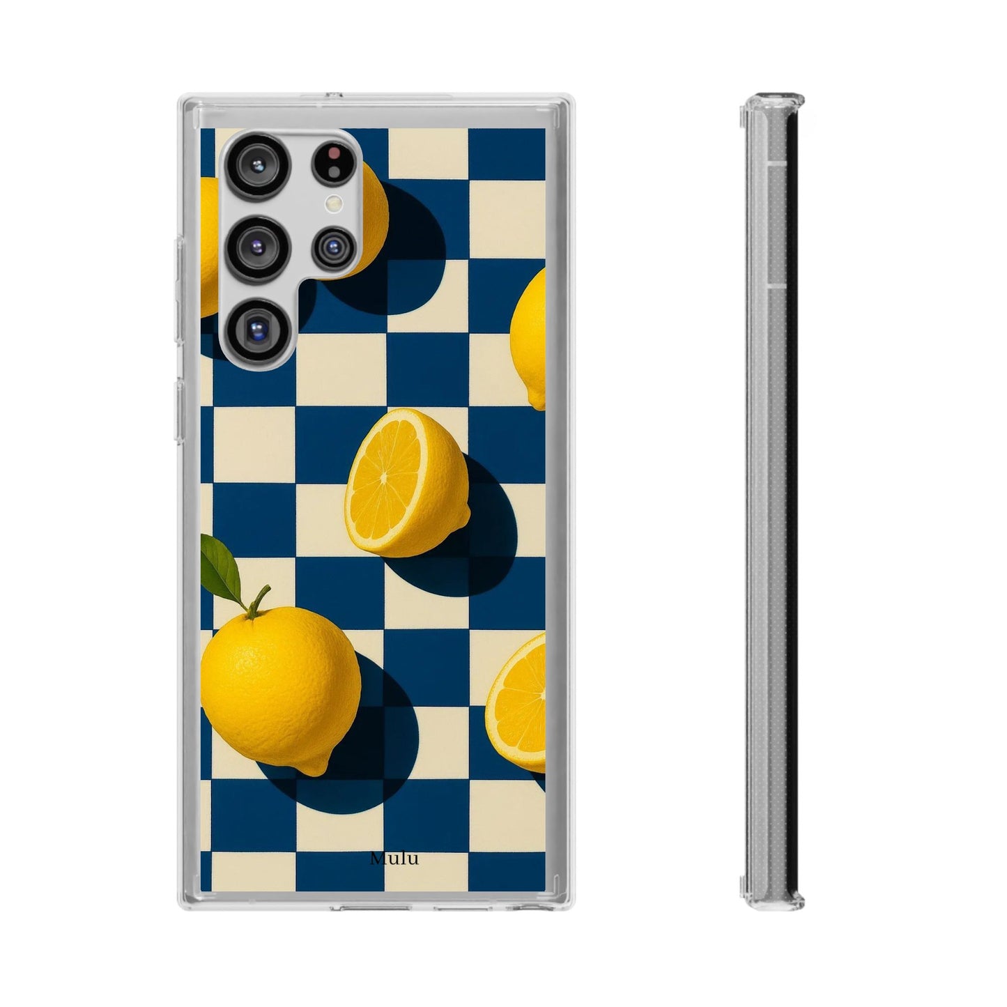 Clear Impact-Resistant Case — Retro Checkered Lemons Phone Case