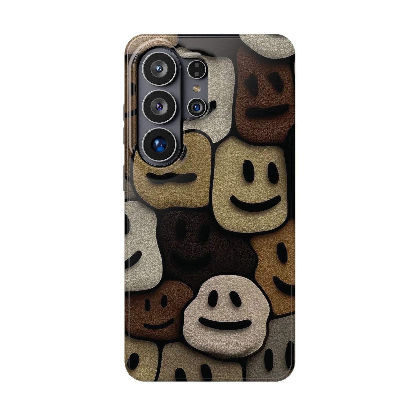 Magnetic Impact-Resistant Case — Brown Smiley Tile Phone Cover