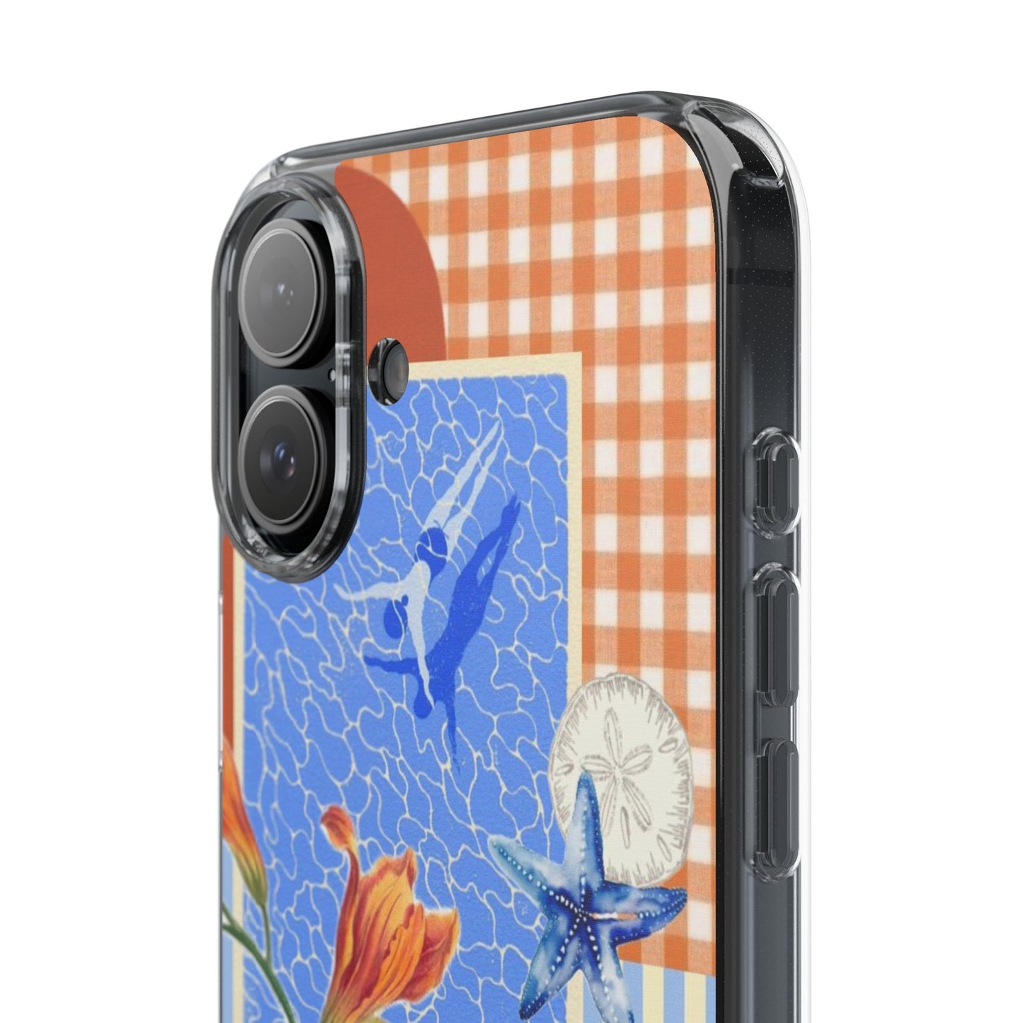 Floral Patchwork Clear Impact-Resistant Phone Case